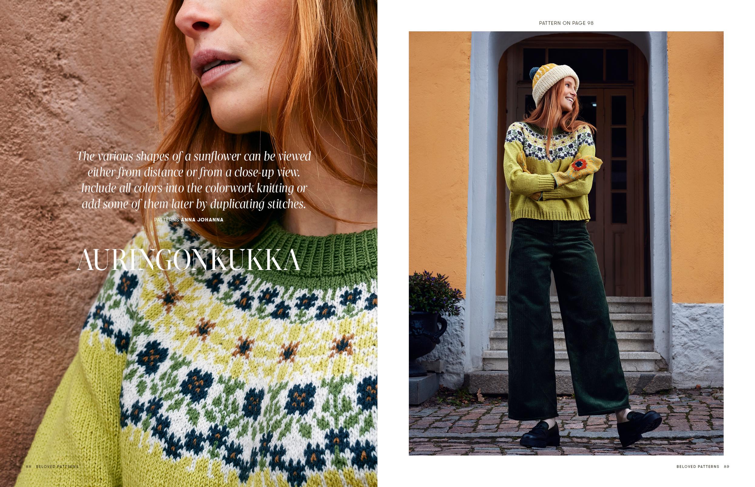 Auringonkukka sweater, design by Anna Johanna.