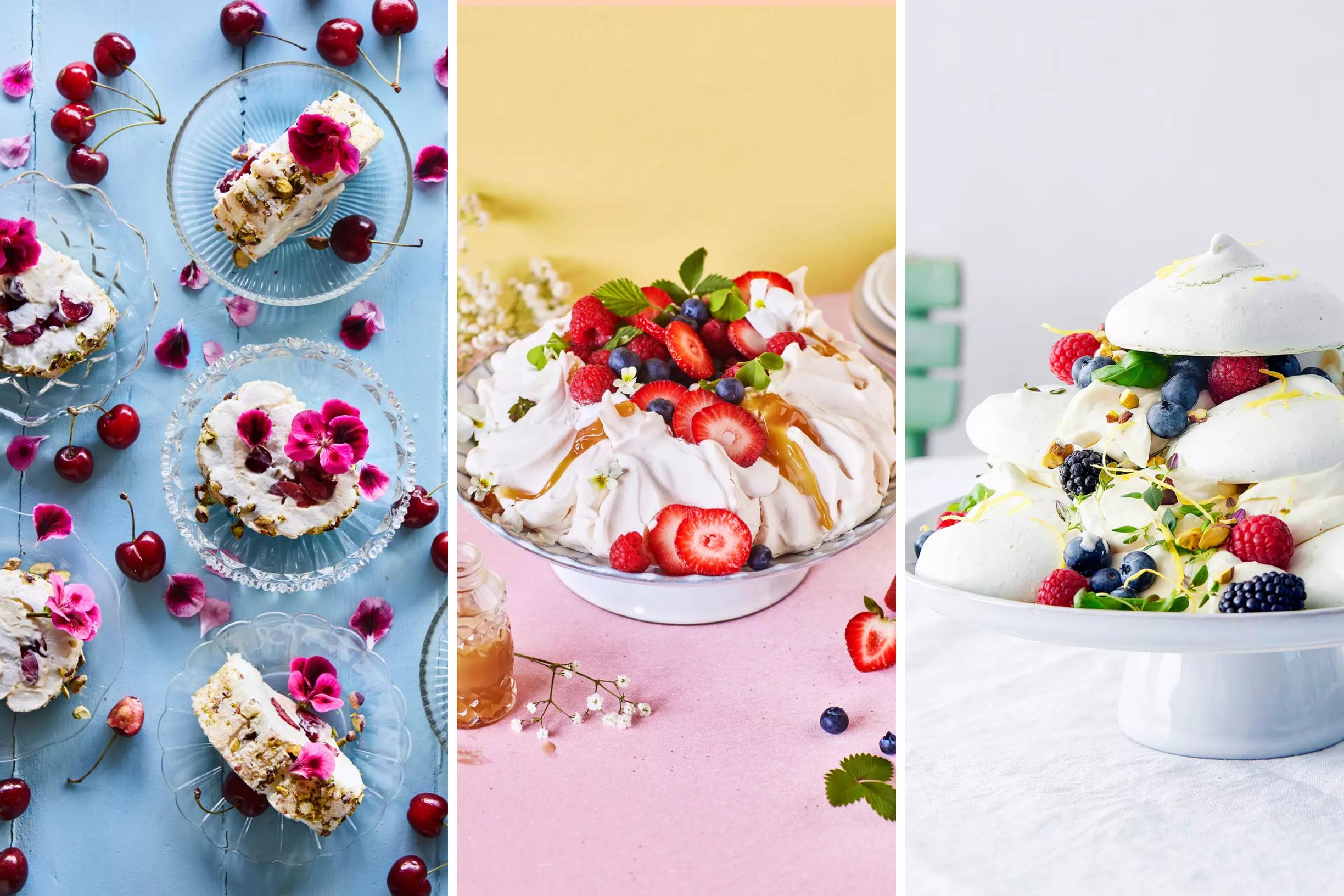 5 × pavlova – ”Todella hyvä ja helppo ohje”, kääretorttuversio & muut ihanat ideat rakastettuun marenkiherkkuun