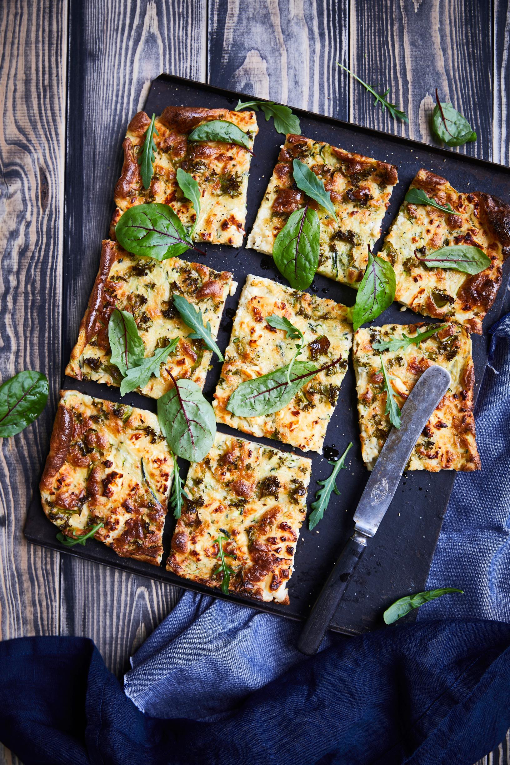 Feta-kesäkurpitsapannari
