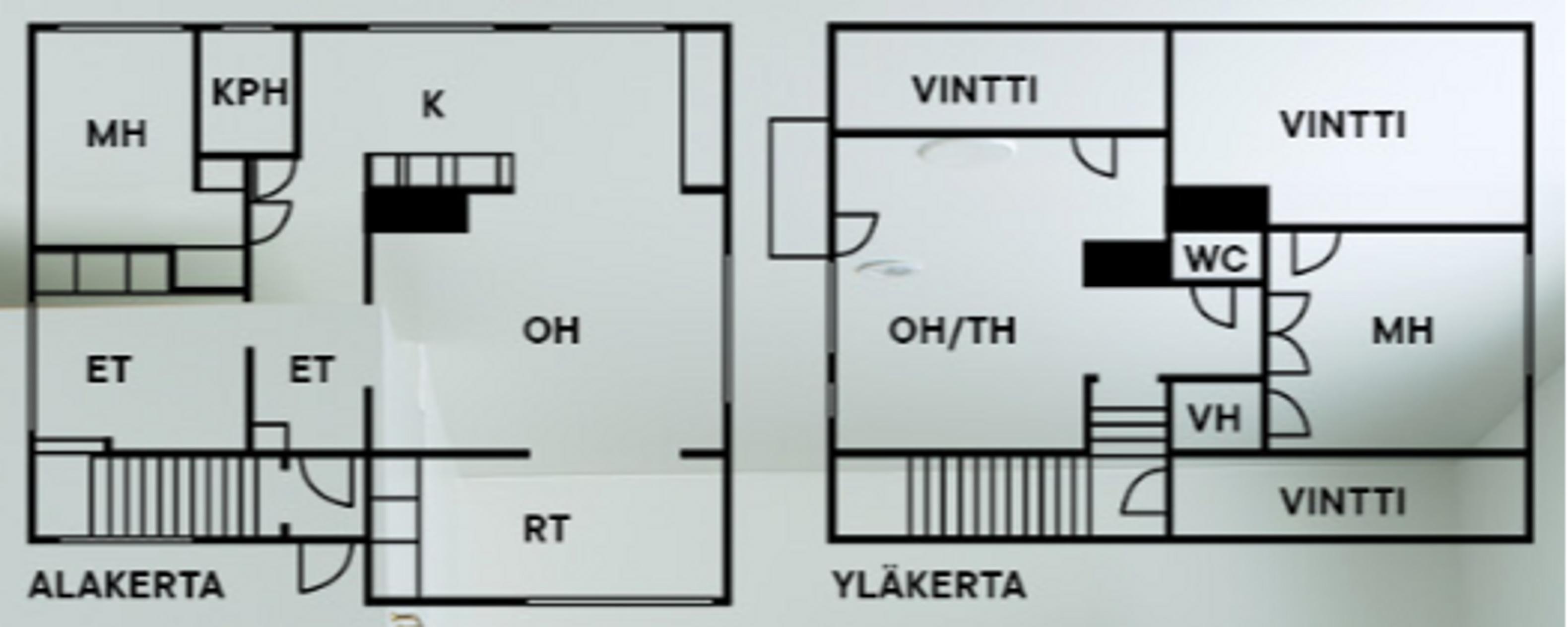 Sameran ja Casperin kodin pohjapiirros