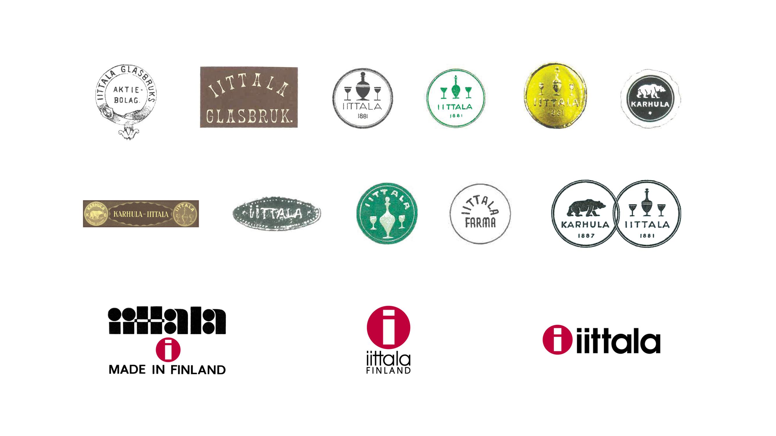 Iittalan vanhoja logoja