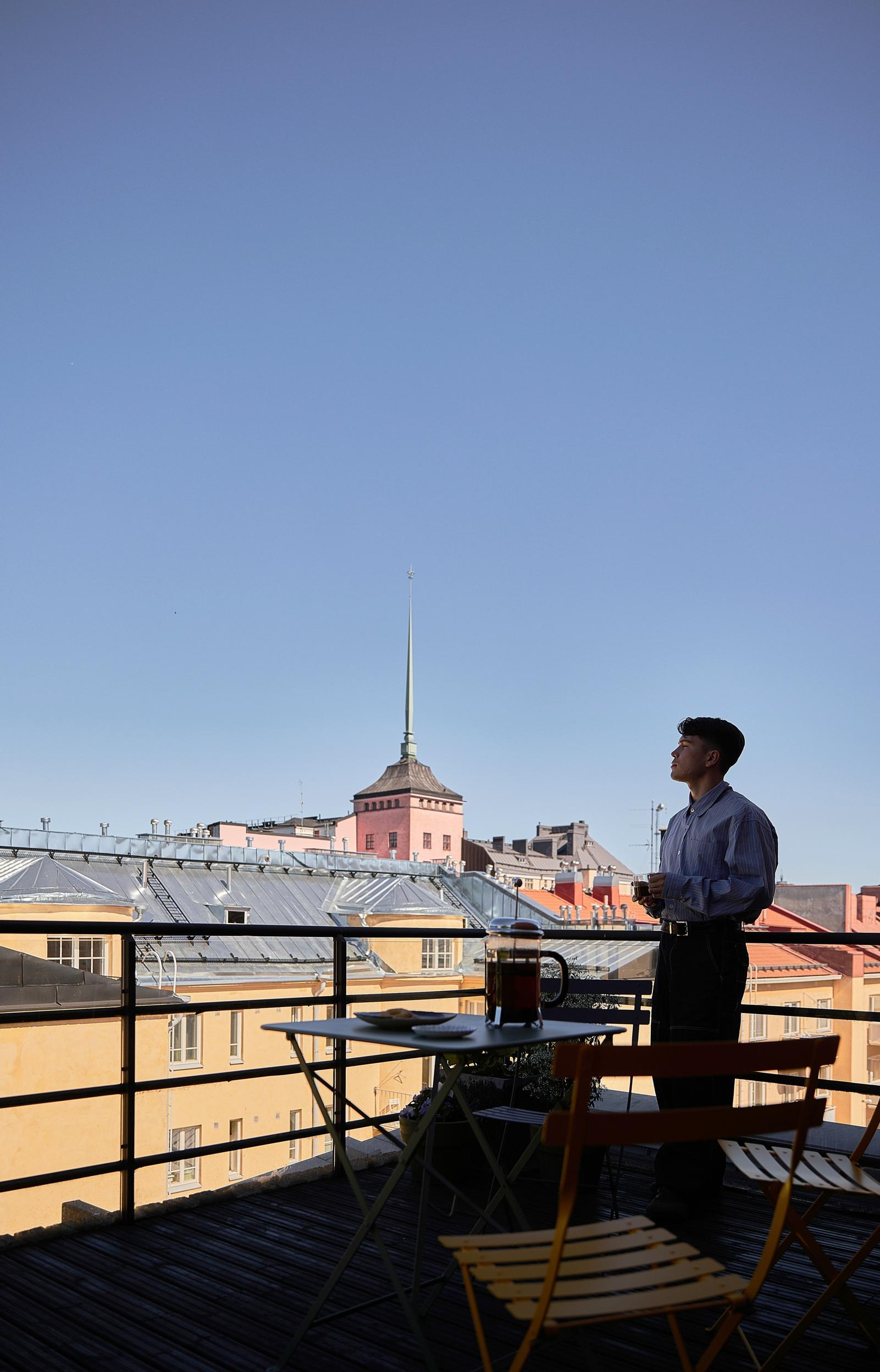 Ildar Wafin kattoterassillaan