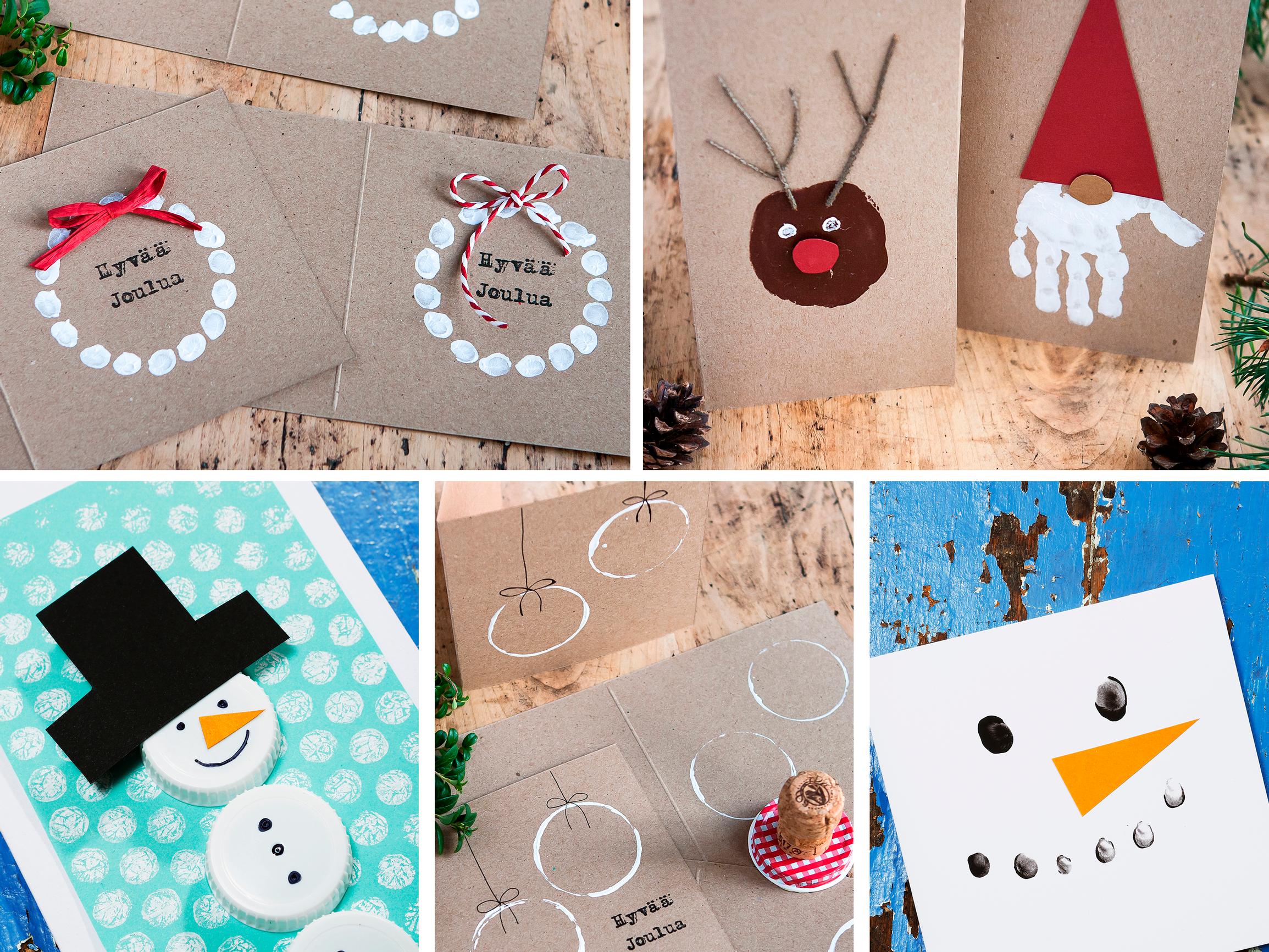 Joulukorttiaskartelu lapsen kanssa – nappaa 6 hauskaa ohjetta ja järjestä koko perheen yhteiset korttitalkoot!
