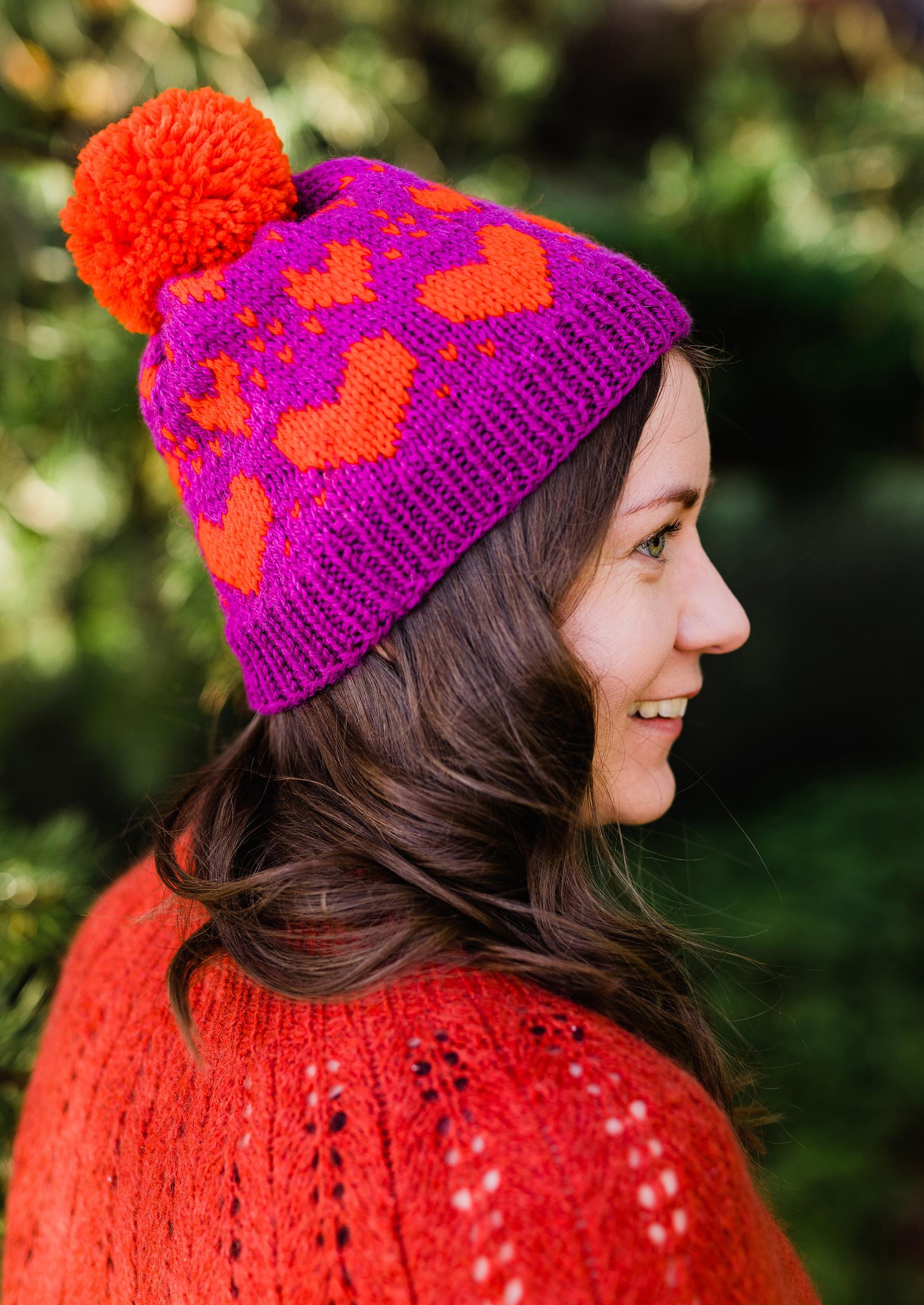 Kirjoneulottu sydänpipo