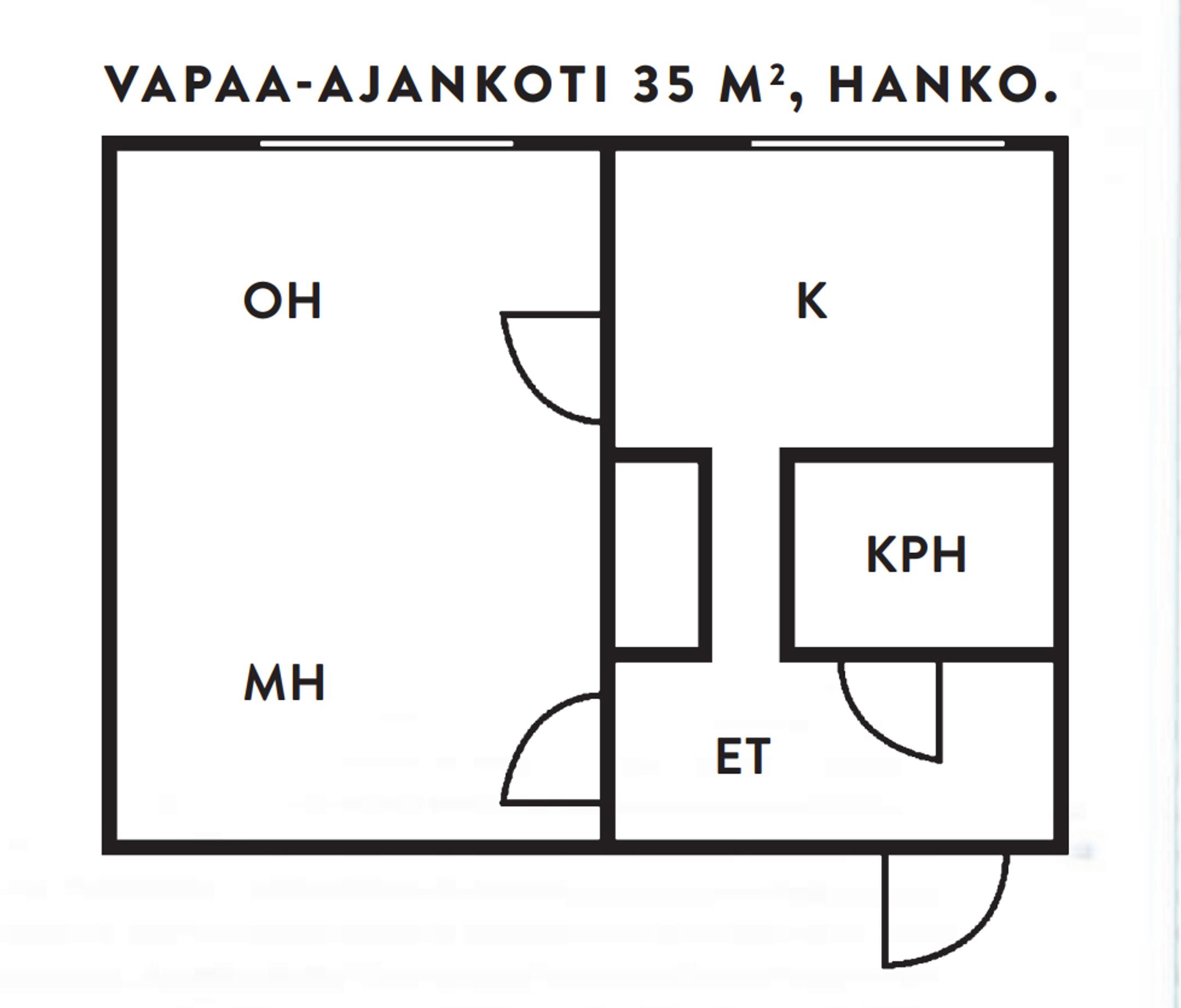 Vapaa-ajankoti Hangossa, pohjapiirros