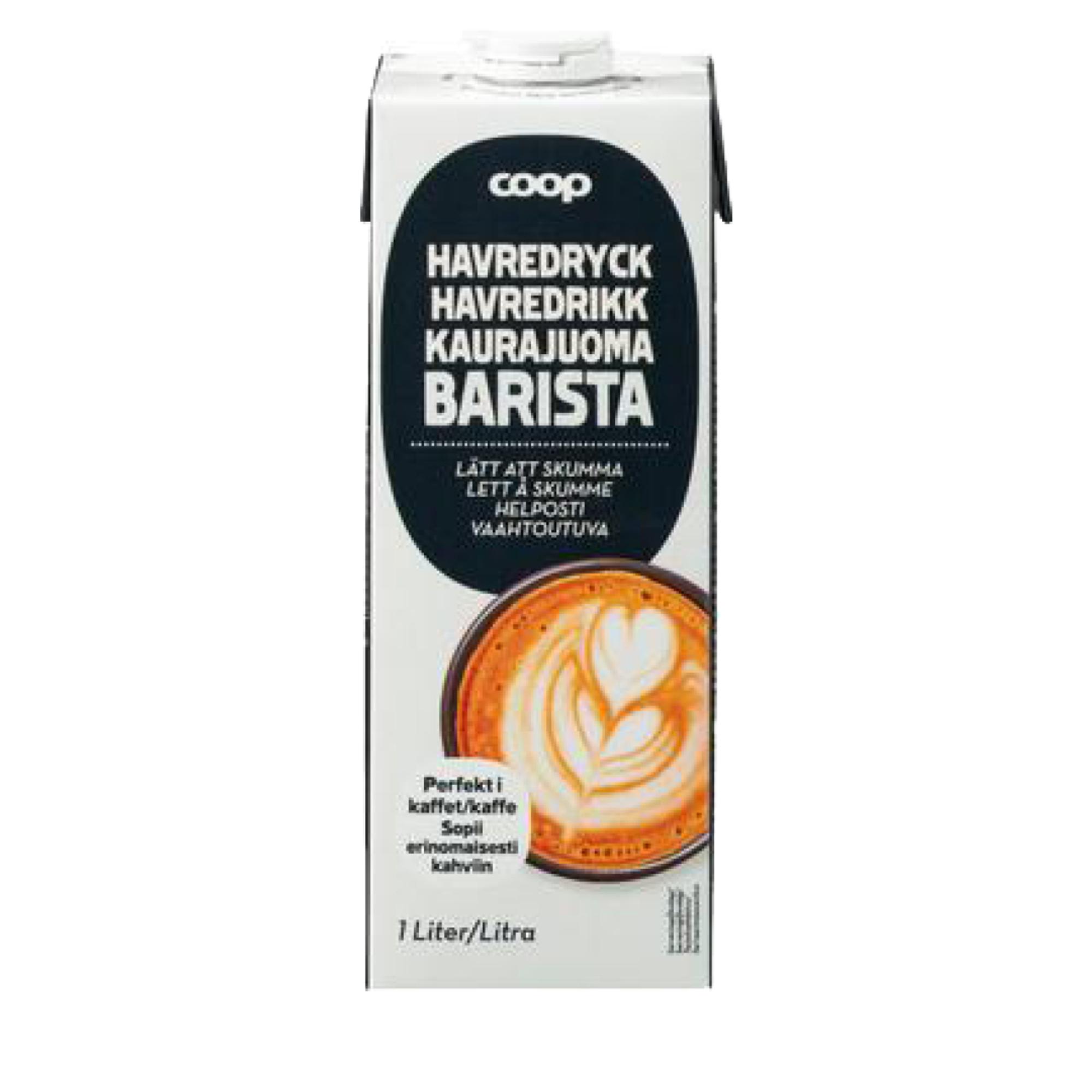 Coop Barista kaurajuoma, 1,59 € / 1 litra.