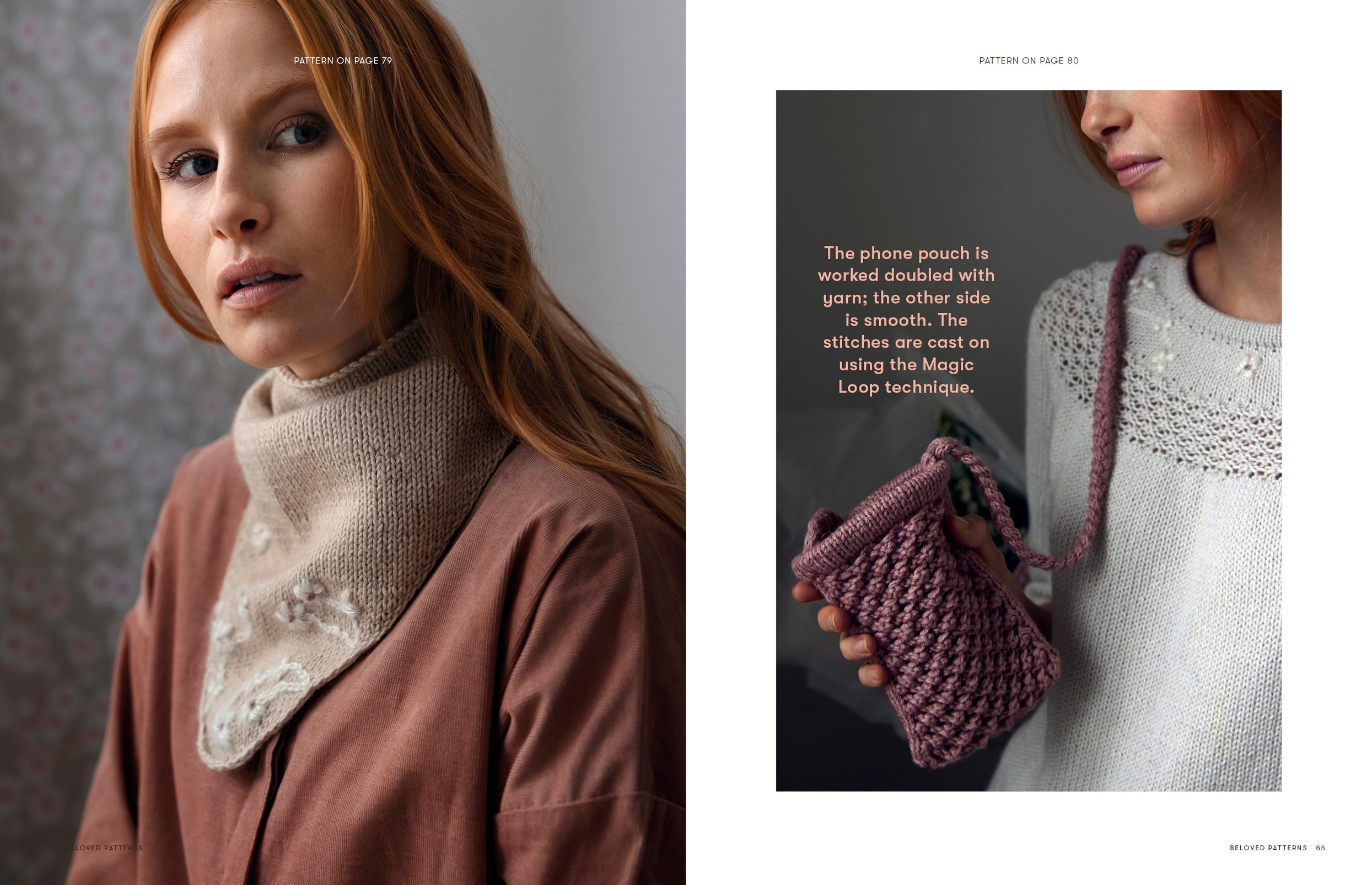 Kirsikkapuu scarf and phone pouch, design by Anna Tanskanen.