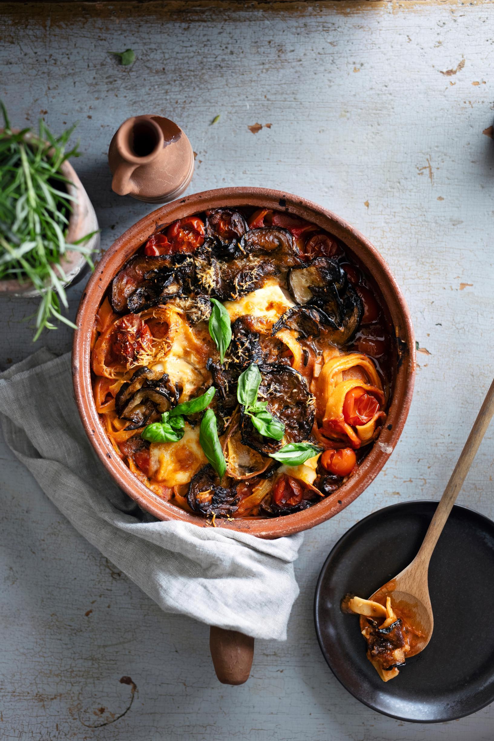 Uunipasta melanzane alla parmigiana