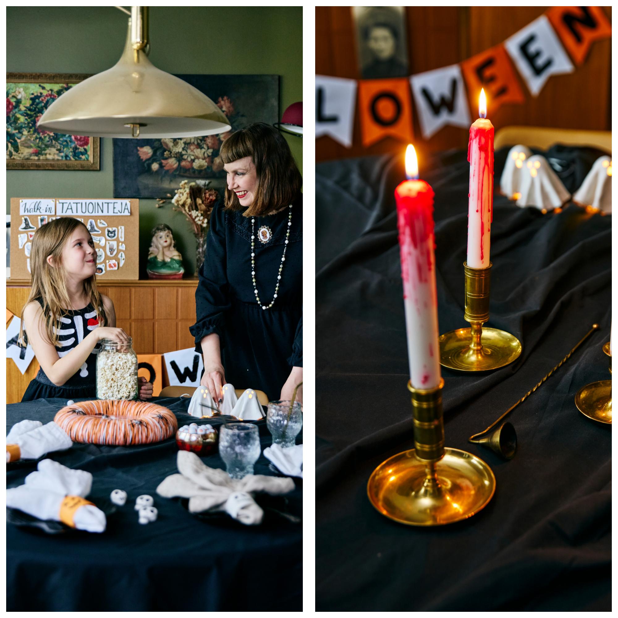 Halloweenia rakastava Elina tekee asut ja koristeet itse – näin valmistuvat luurankomekko, veriset kynttilät & 9 muuta helppoa ja edullista ideaa