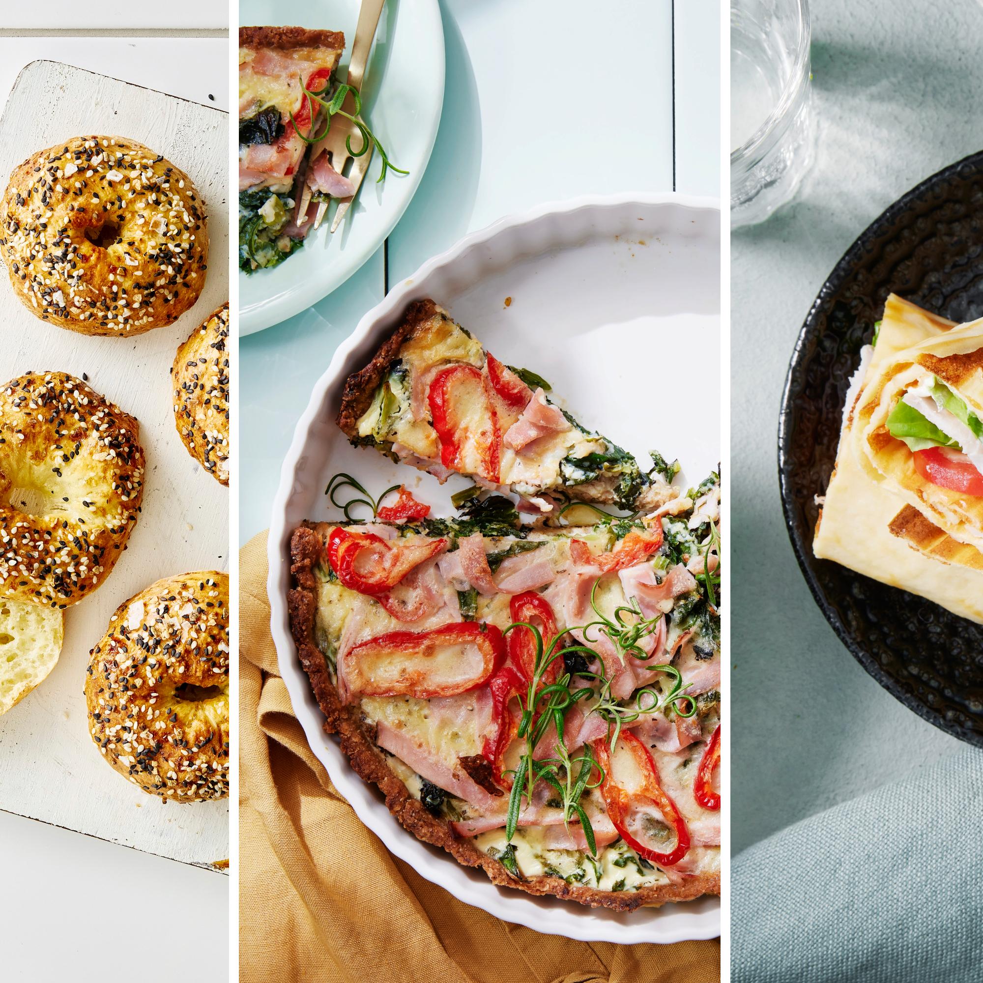 Raejuusto sopii myös leivontaan! Tee maukkaat bagelit, mehevä kinkkupiirakka ja rieskamainen flatbread