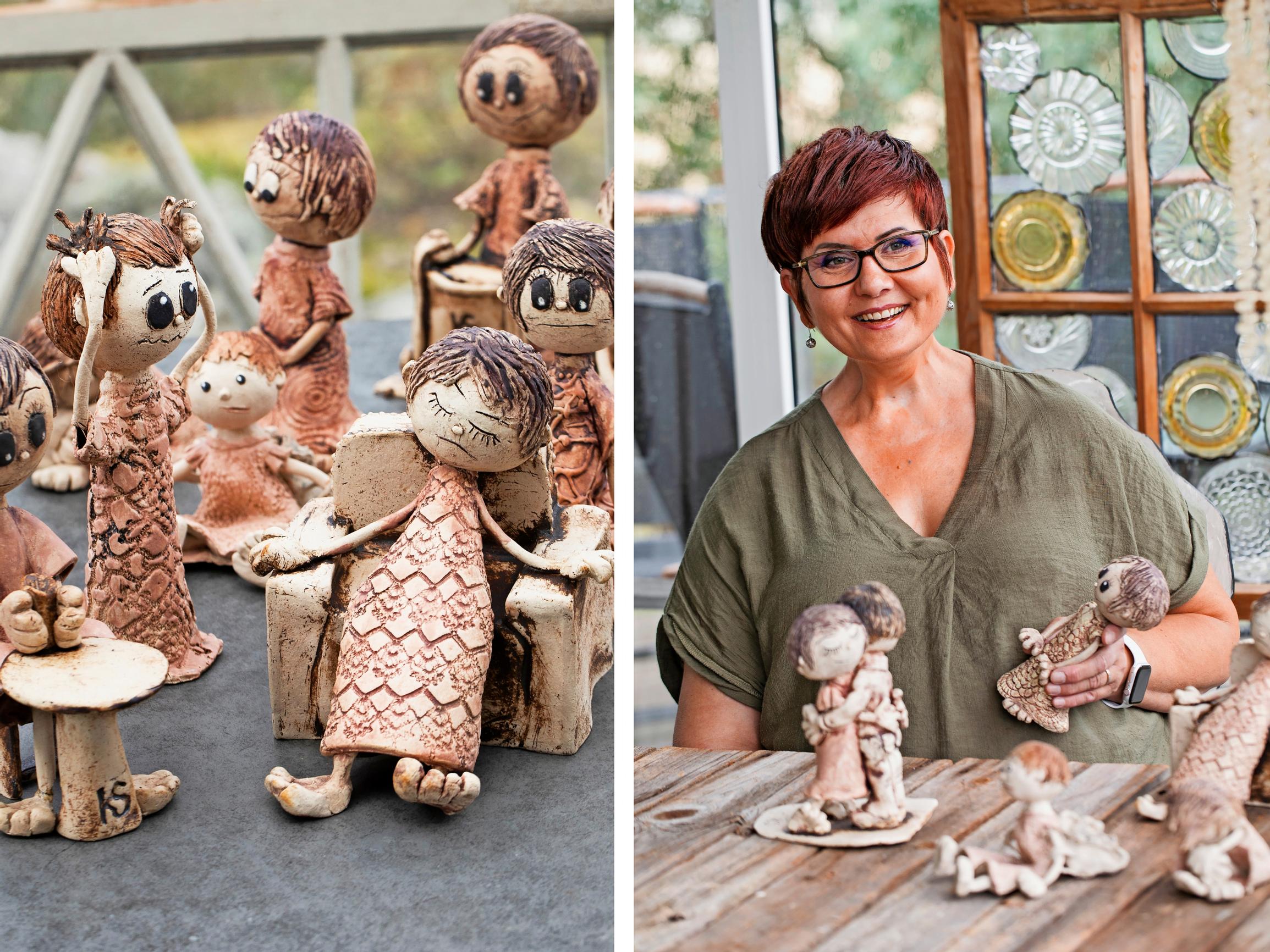 Krista purkaa MS-tautiin liittyviä tunteitaan keramiikan avulla: ”Veistokset auttavat hyväksymään sairauteni”