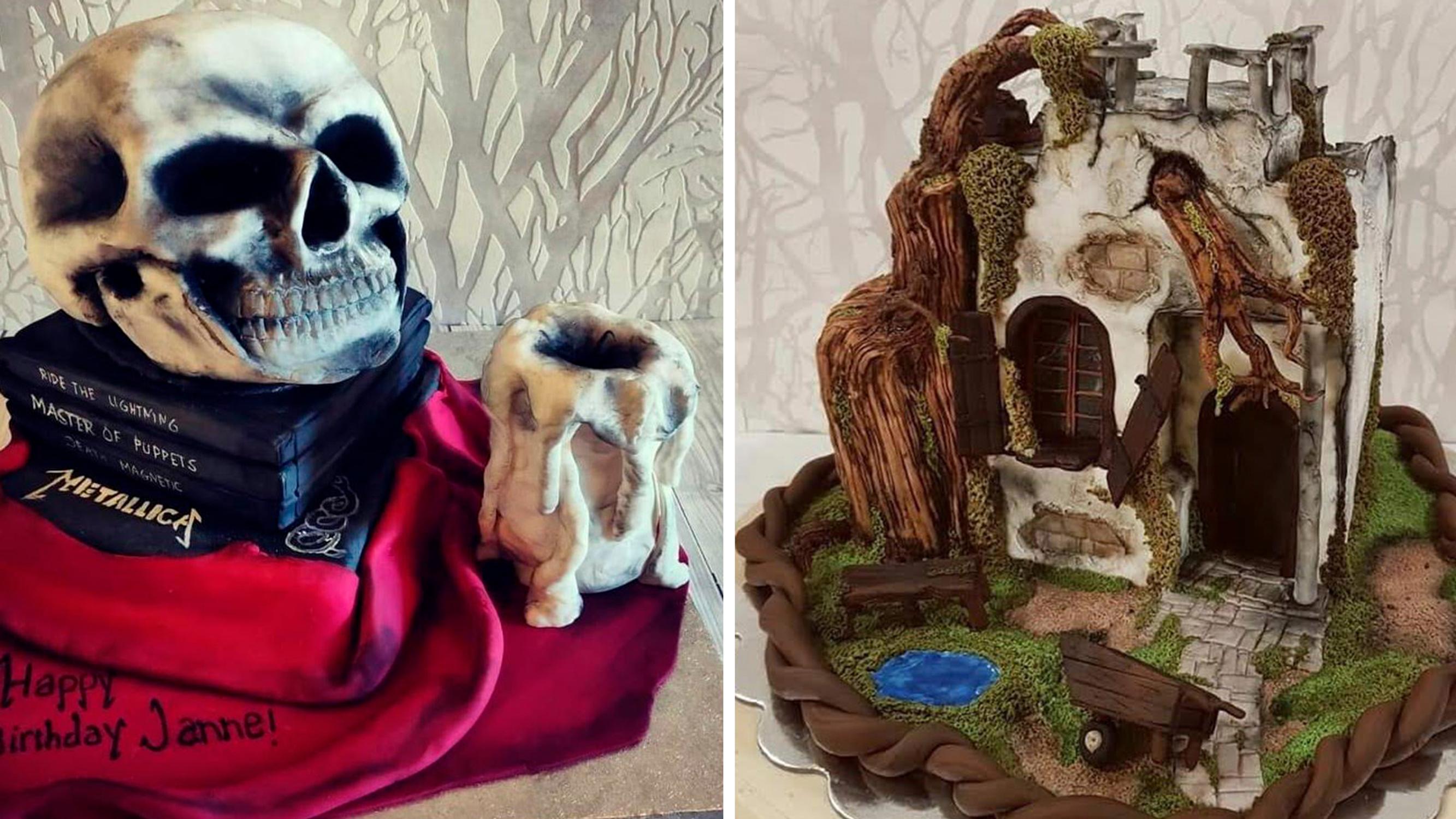 Haukkaa rauniotaloa! Oululainen Karoliina leipoo niin hienoja halloween-kakkuja, ettei moni usko niitä kakuiksi ollenkaan