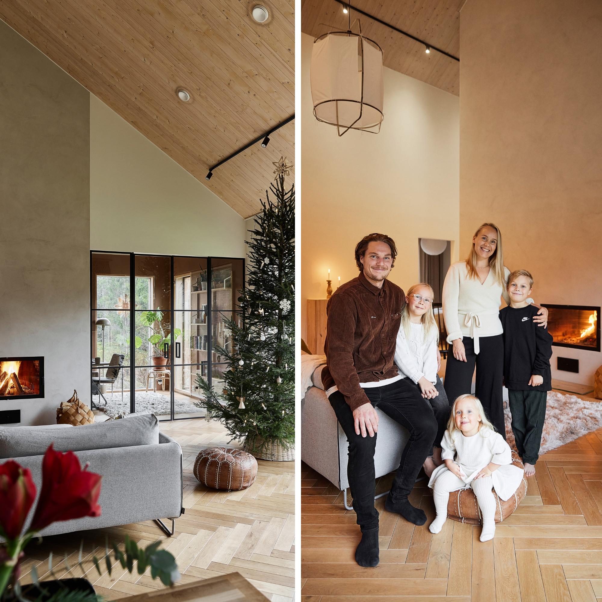 Uusi talo Porvoossa on jouluna kuin lämmin halaus – Joelin ja Auroran piharakennuksessa odottaa yllätys, joka antaa rauhan