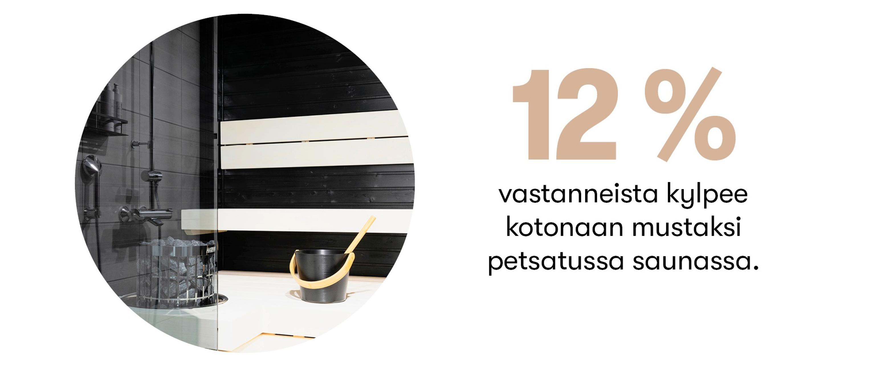 Mustaksi maalattu sauna