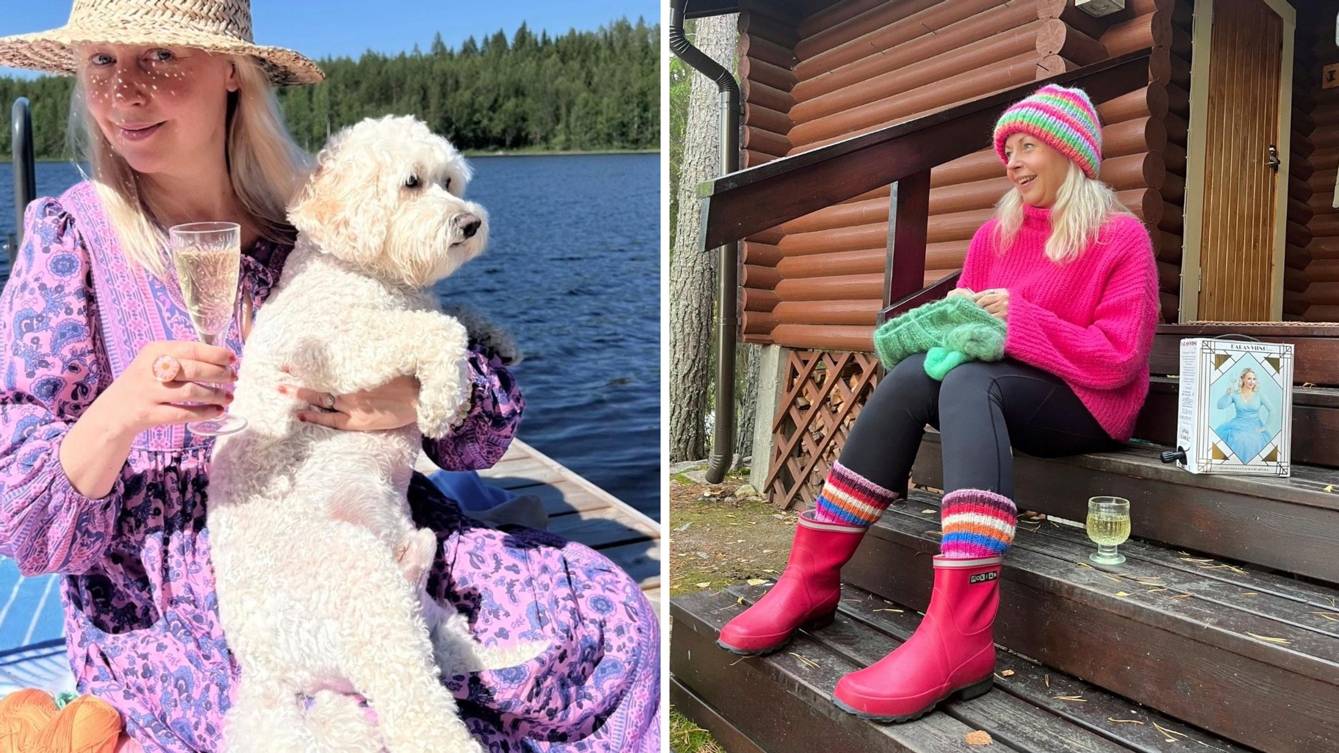 Näyttelijän mökkihuvit! Krisse Salminen näprää mökillä käsitöitä ja kikattelee vanhoille, lihaa sisältäville kasvisresepteille