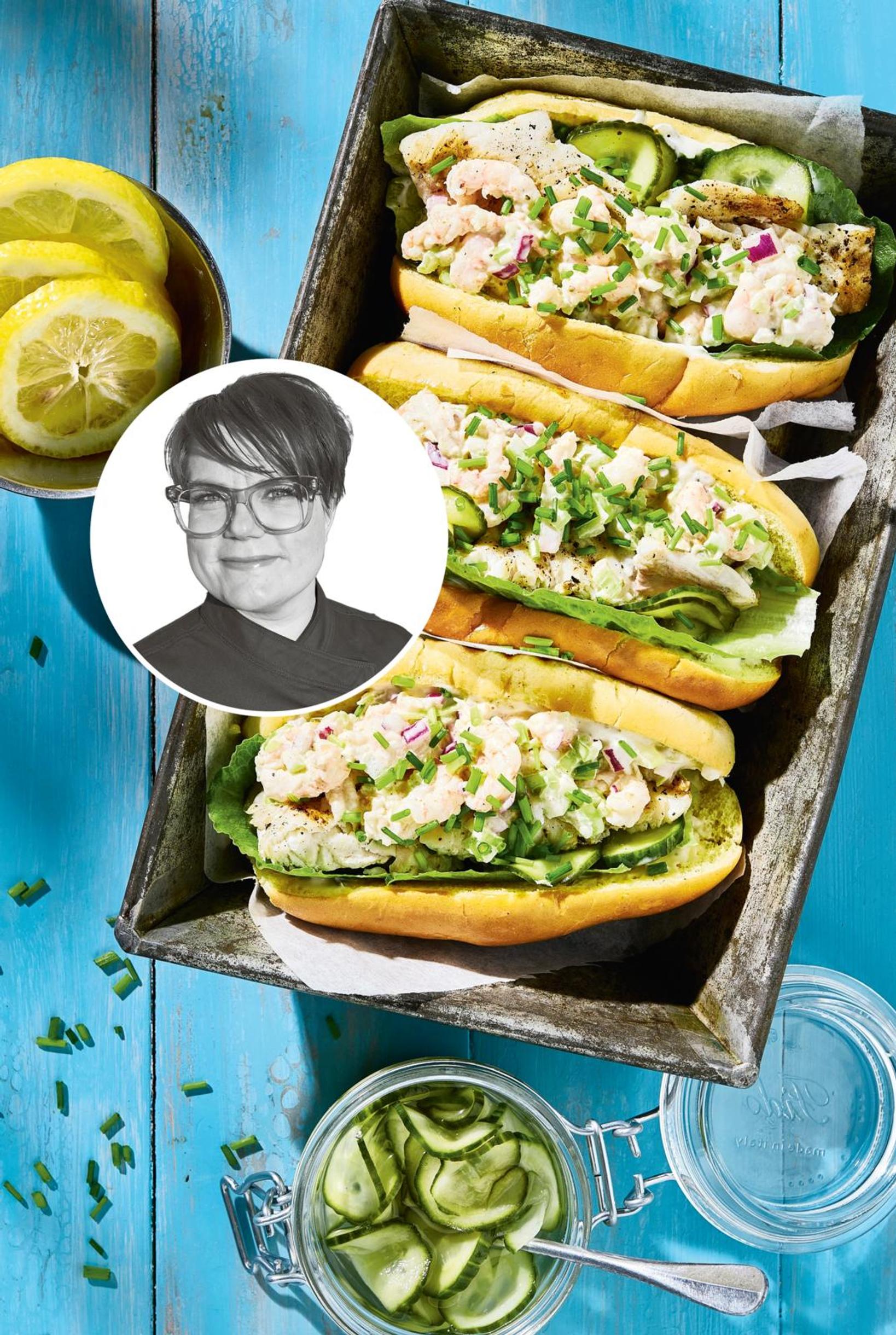 Ravintoloitsija Maija Munkin rapu-kalahodarit – kesän muhkeimmat hodarit täytetään katkaraputahanalla ja grillatulla siialla