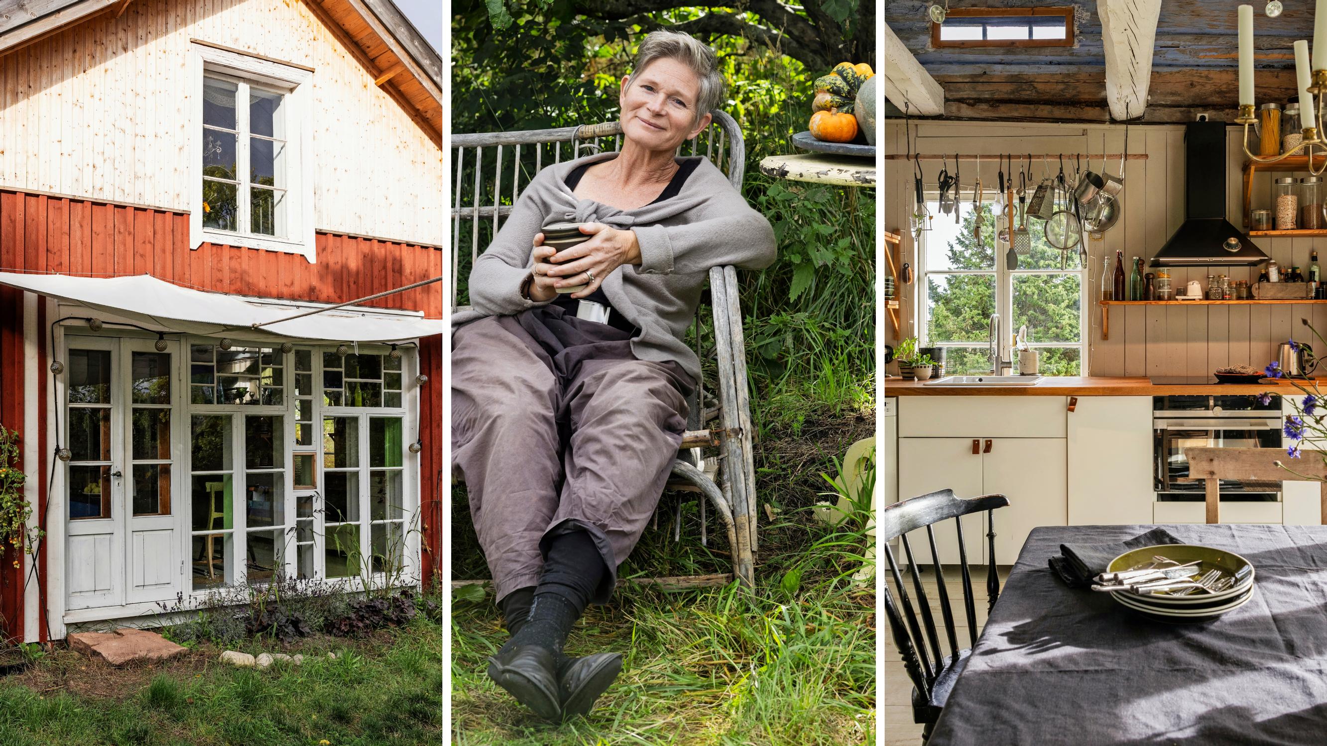 Neliöitä vain 60, ikää yli 200! Eva-Jo remontoi hurmaavan hirsitalon, ja nyt se tulvii valoa