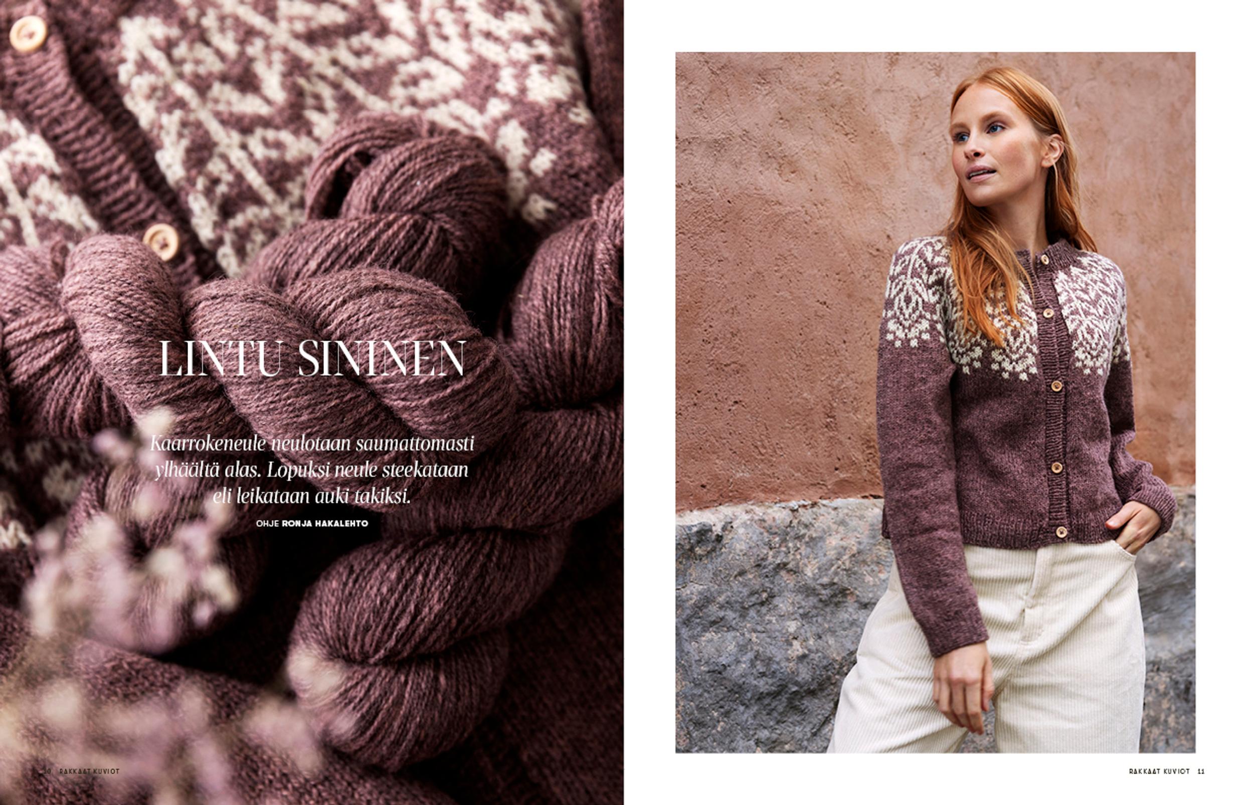 Lintu Sininen -neuletakki, Rakkaat kuviot -lehti