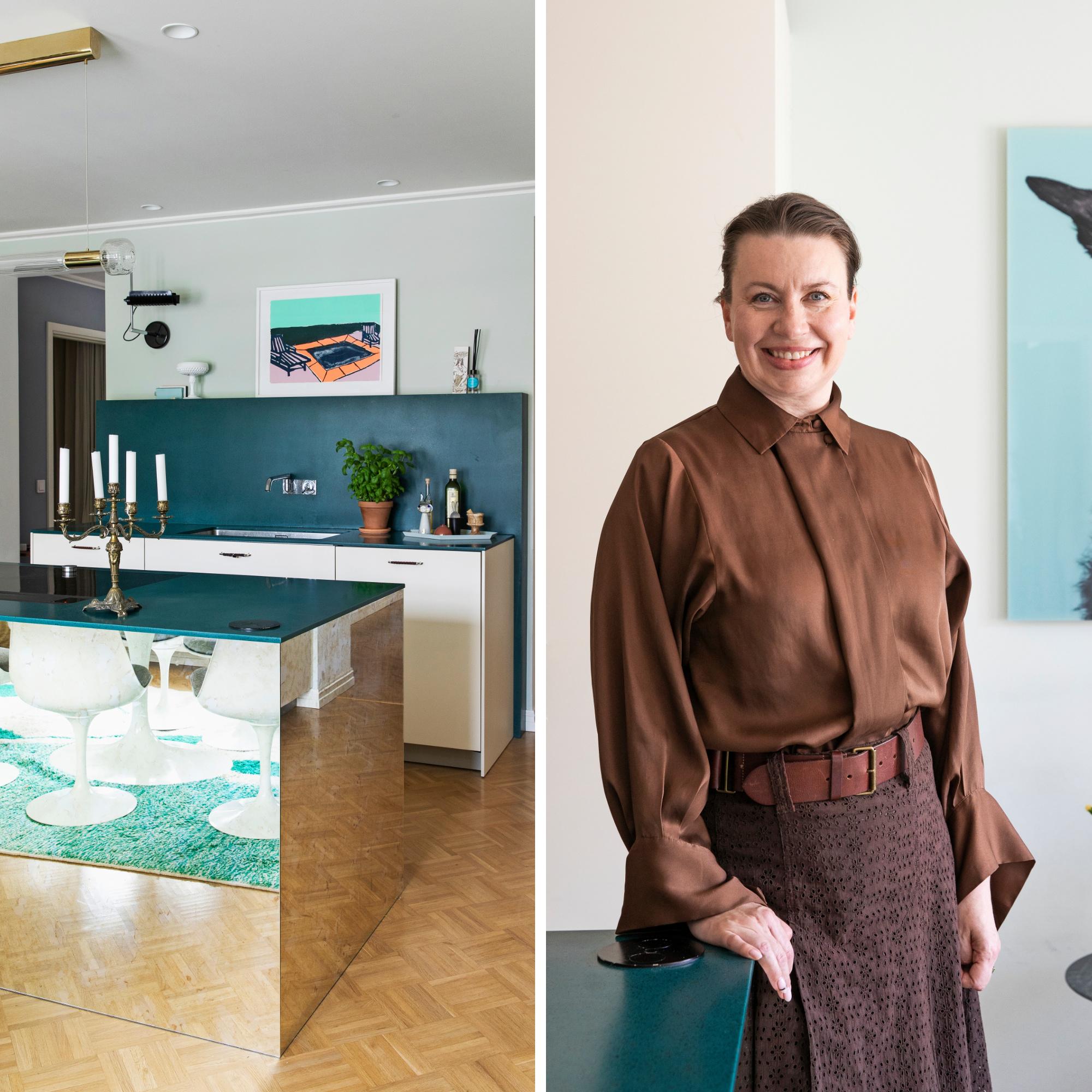 Peilisaareke ja hopea amme! Valkean kodin jälkeen jotain ihan muuta, toivoi lapsiperhe sisustusarkkitehti Marika Arolta