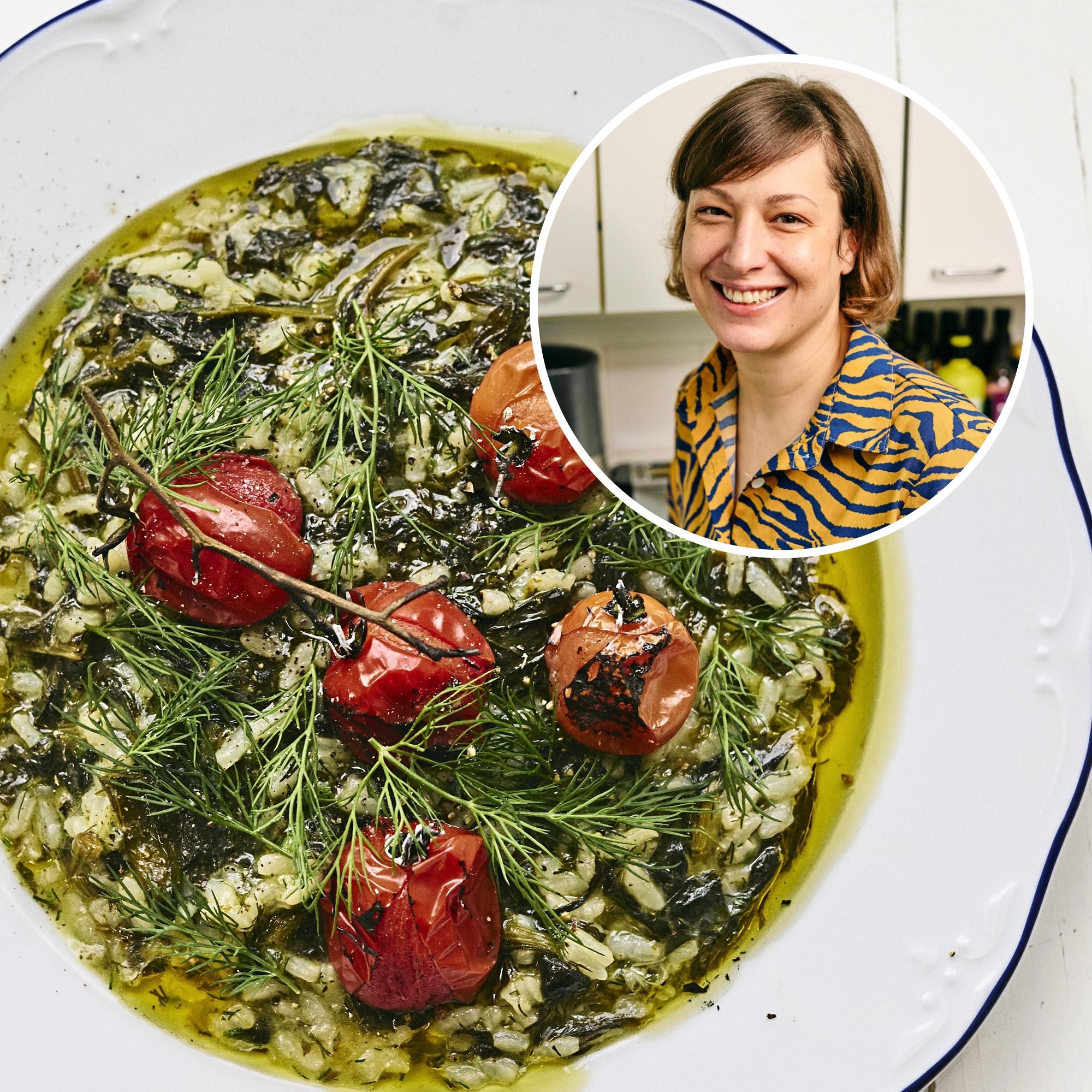 Kreikkalainen pinaattiriisi eli spanakorizo on kuin täyteläinen risotto, mutta ilman voita ja juustoa!
