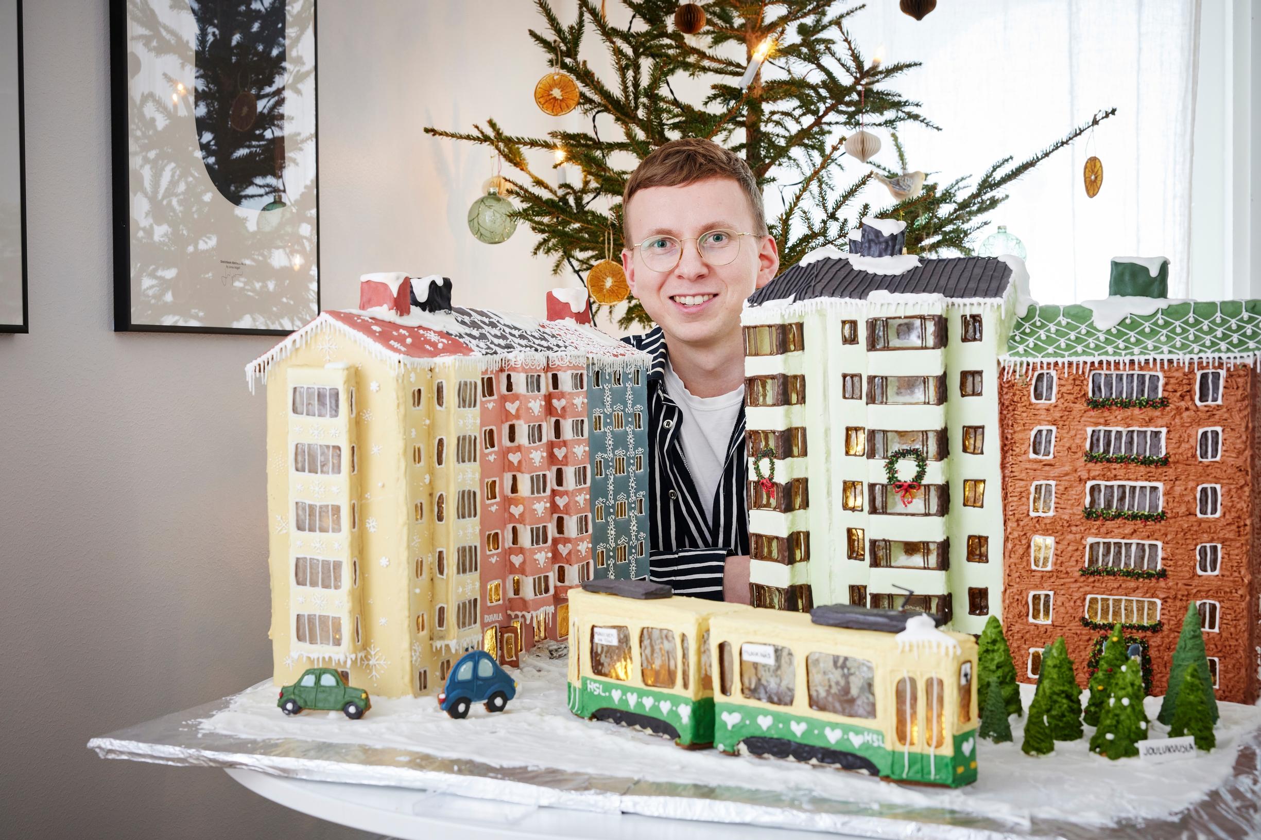 Lauri piparikorttelinsa keskellä.