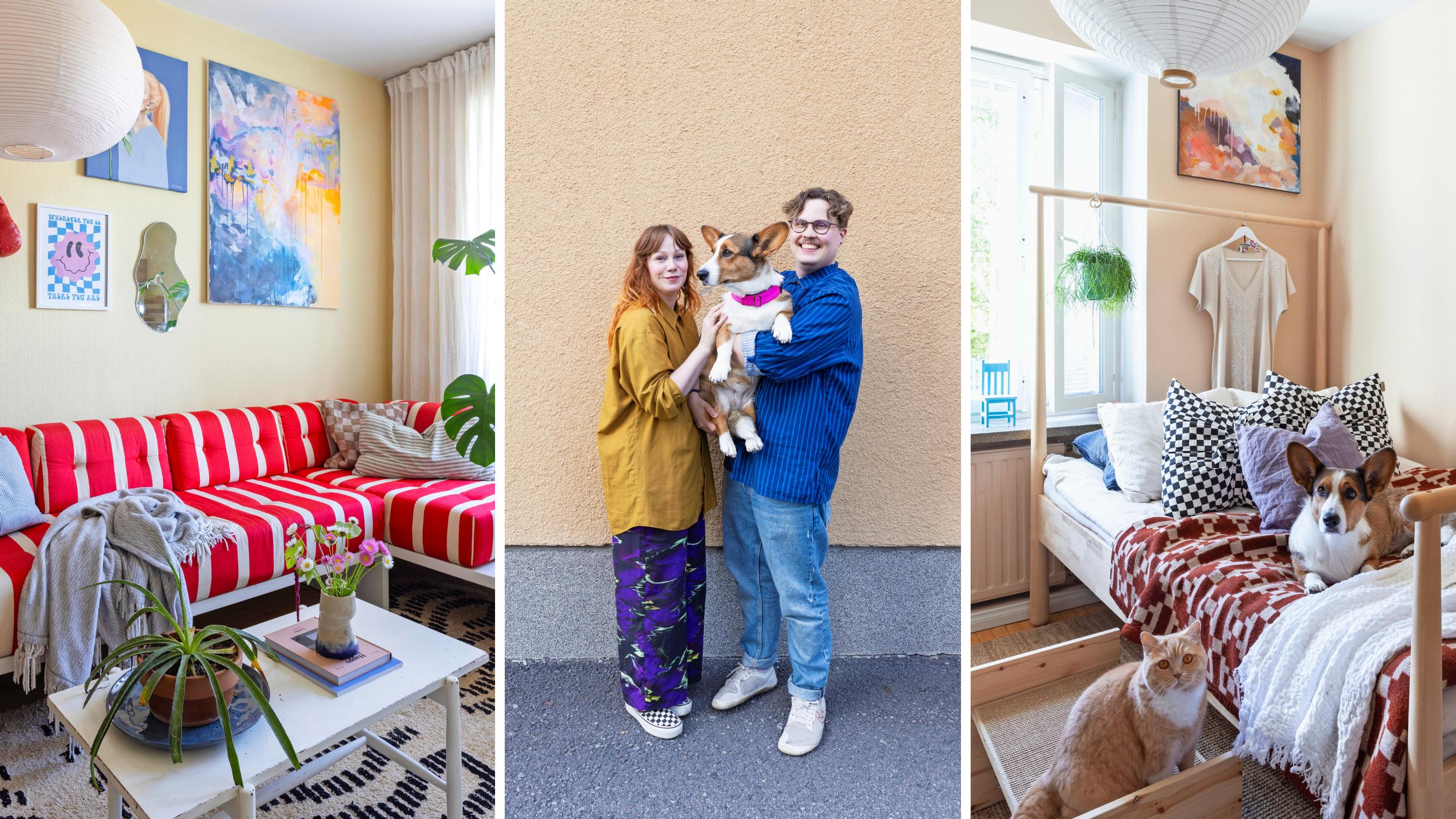 Portaat sänkyyn koiralle, kiipeilyhylly kissalle – sisustusarkkitehdin kotona lemmikeillä on omat huonekalut