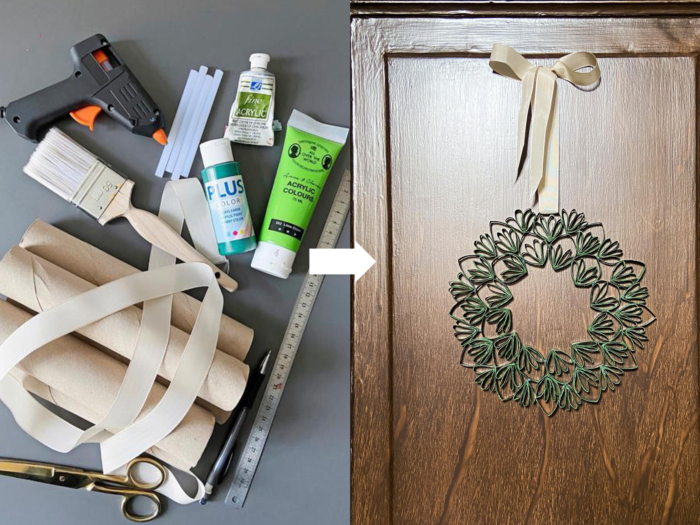 Se onkin pahvia! Huijarin havukranssin teet helposti tyhjistä talouspaperirullista – katso ohje