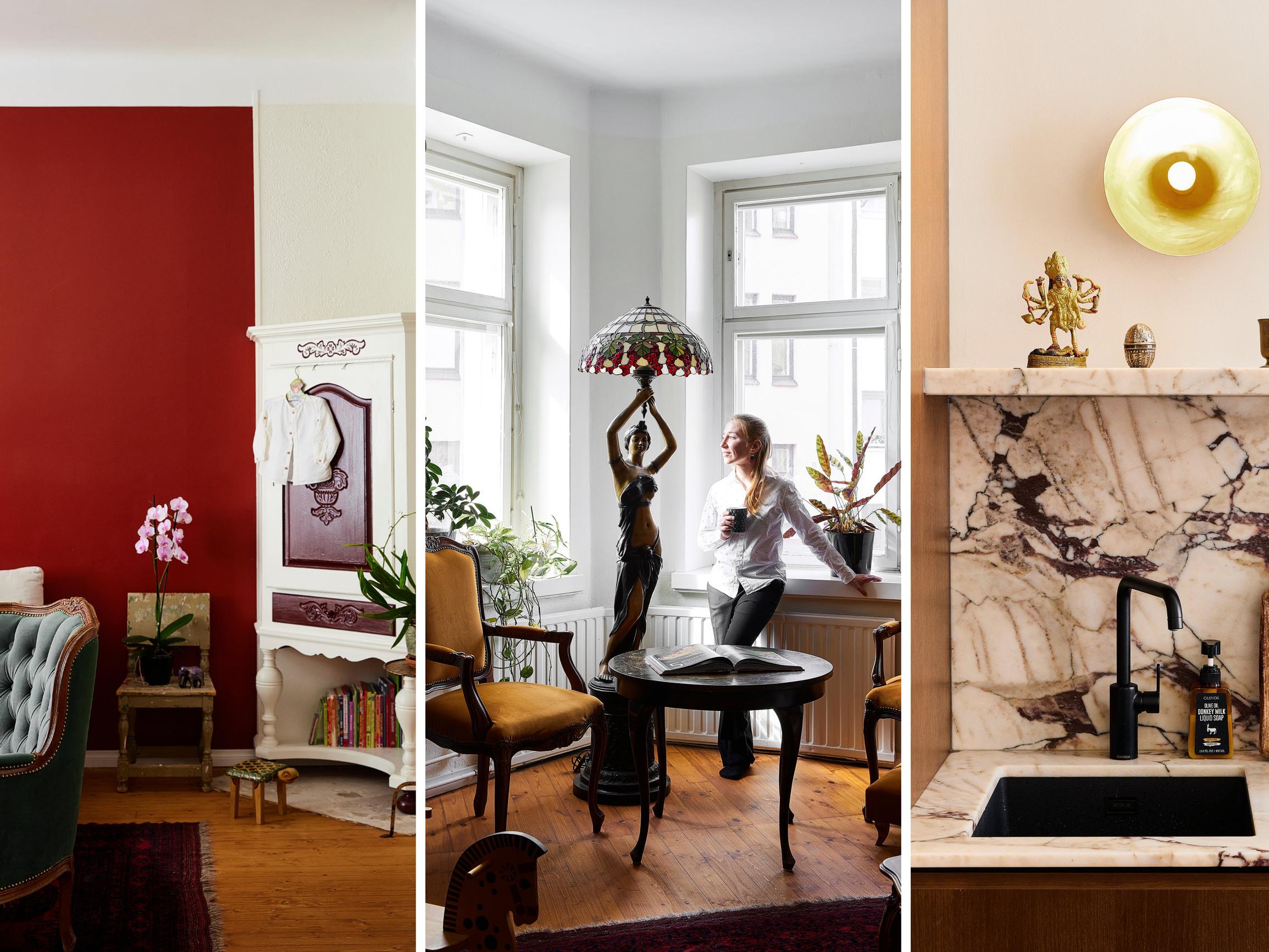 Yksiö kuin pariisilaissalonki! Eeva Putrolle sisustaminen uusilla kalusteilla on täysin vieras ajatus