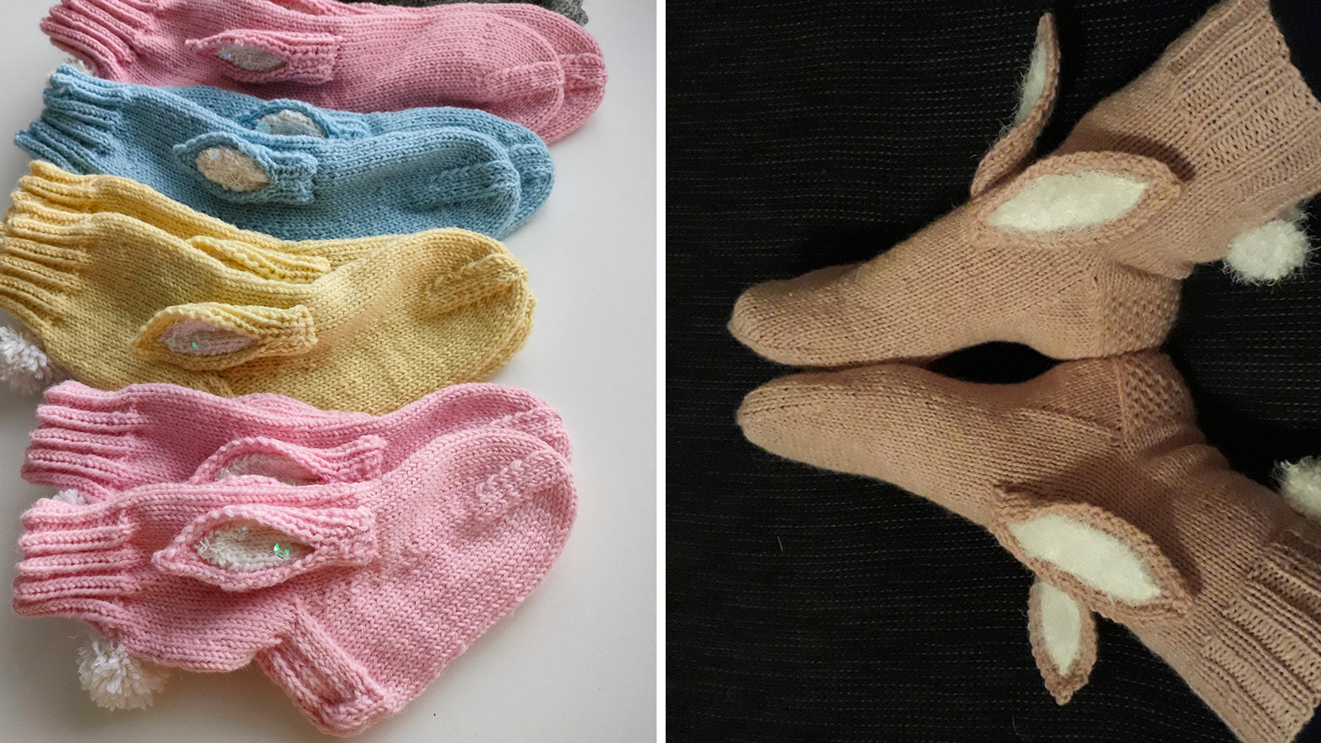 Suloiset pupusukat ovat monen neulojan suosikkiohje – ”Tuli hinku, ja nyt olen neulonut jo kahdeksan paria”