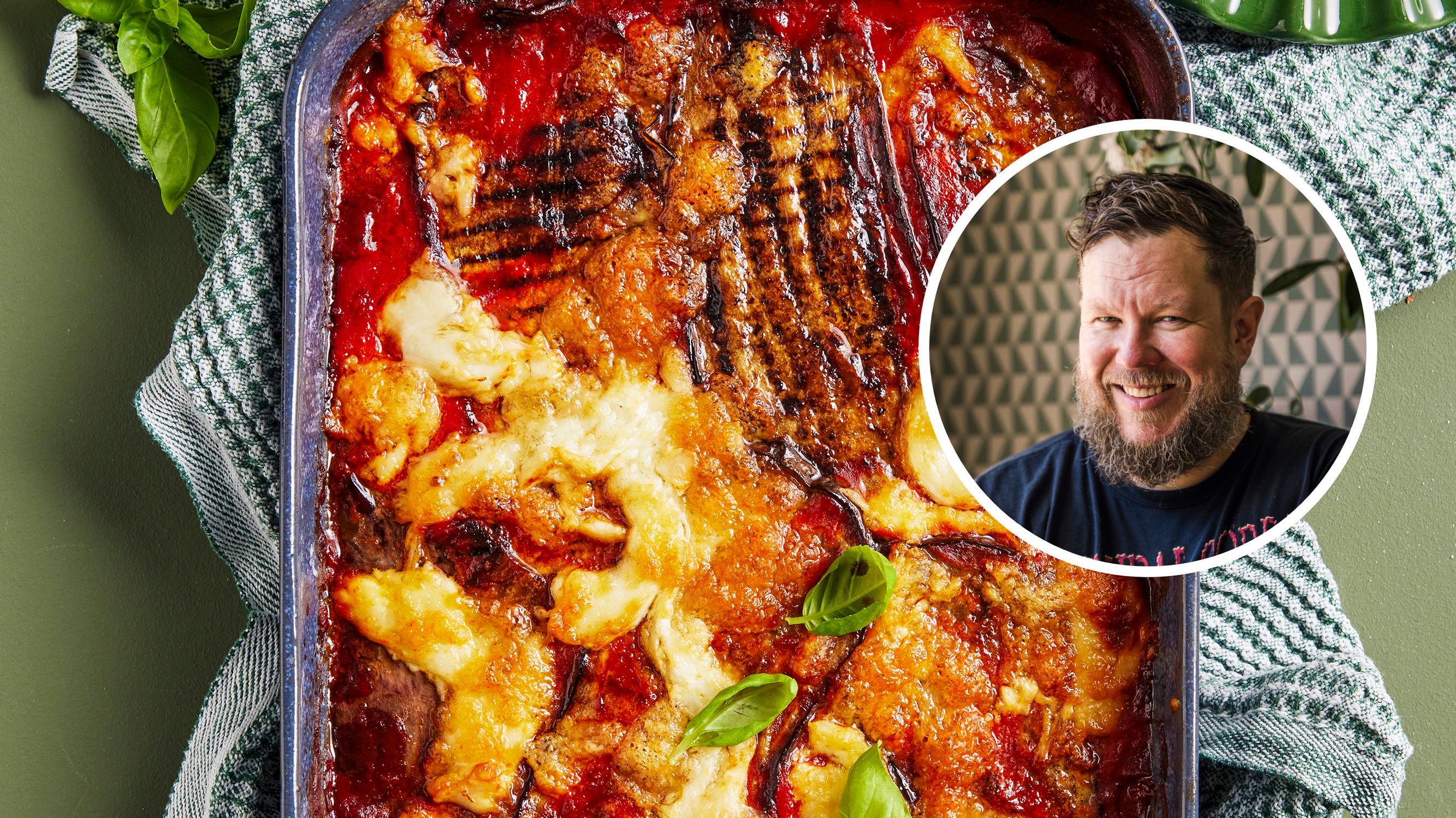 Samae Koskisen grillattu melanzane – paahdetut munakoisot haudutetaan uunissa täydellisen pehmeiksi