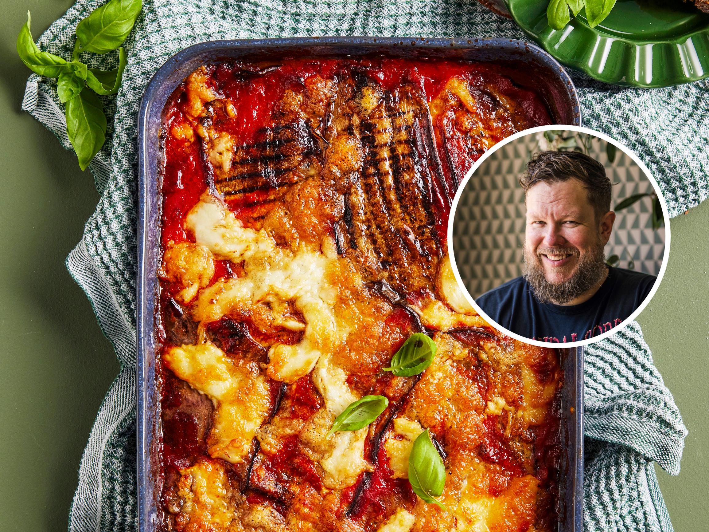 Samae Koskisen grillattu melanzane – paahdetut munakoisot haudutetaan uunissa täydellisen pehmeiksi