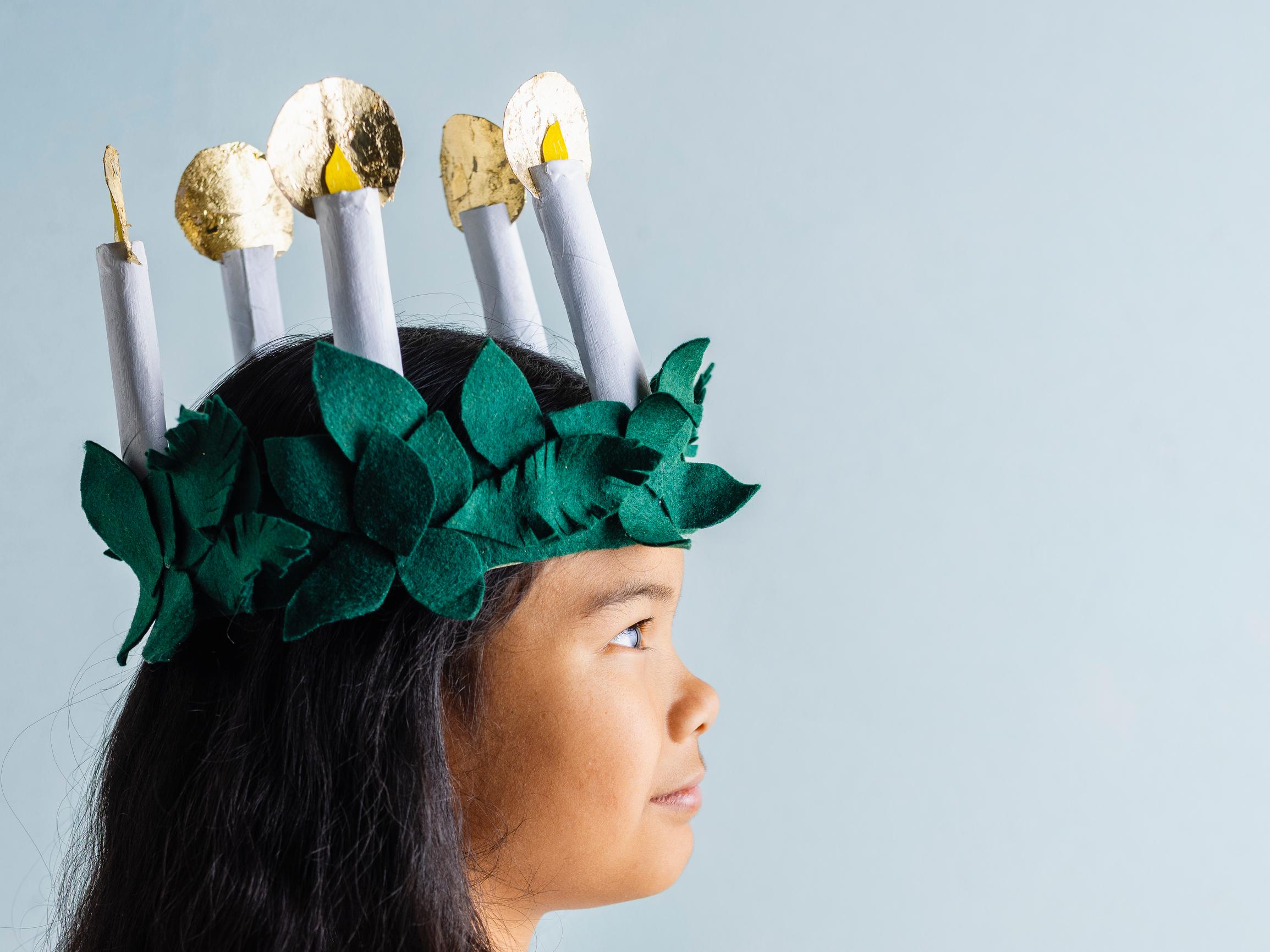 Askartele Lucia-kruunu pahvista ja huovasta – pimeyden keskelle loistaa nyt valoa!