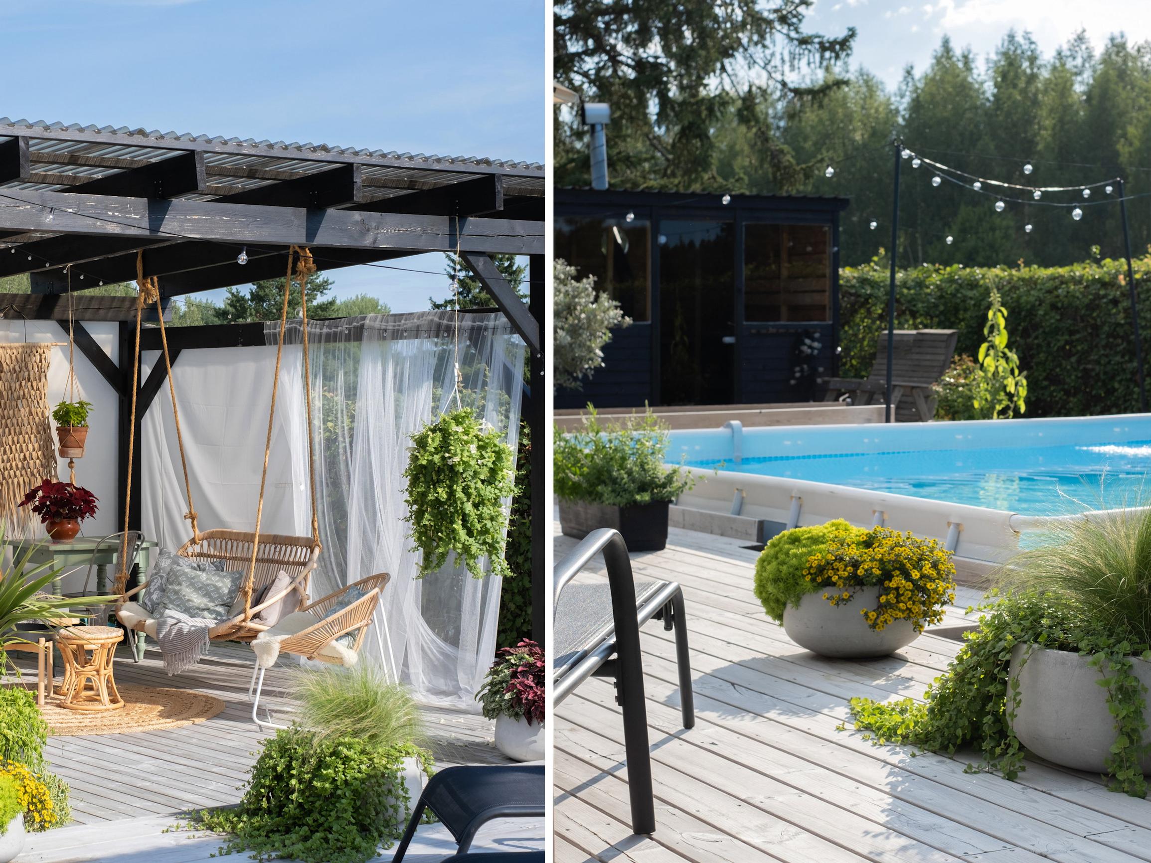 Allaspiha kuin etelän auringossa! Netan ja Jannen terassiprojekti paisui neljän kesän mittaiseksi