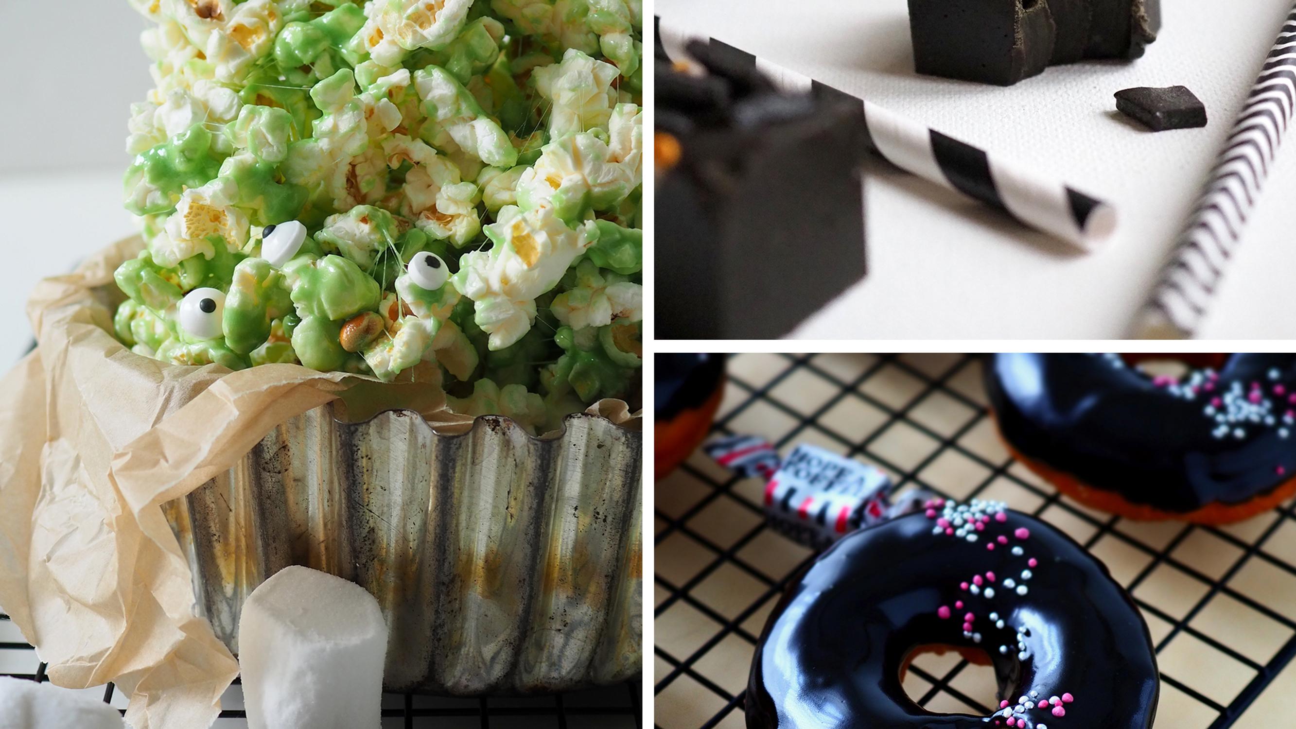 Slime-popcornit, hopeatoffeedonitsit ja supermehevä kurpitsapiiras – bloggaajamme Dr. Sugar rakastaa halloween-herkkuja