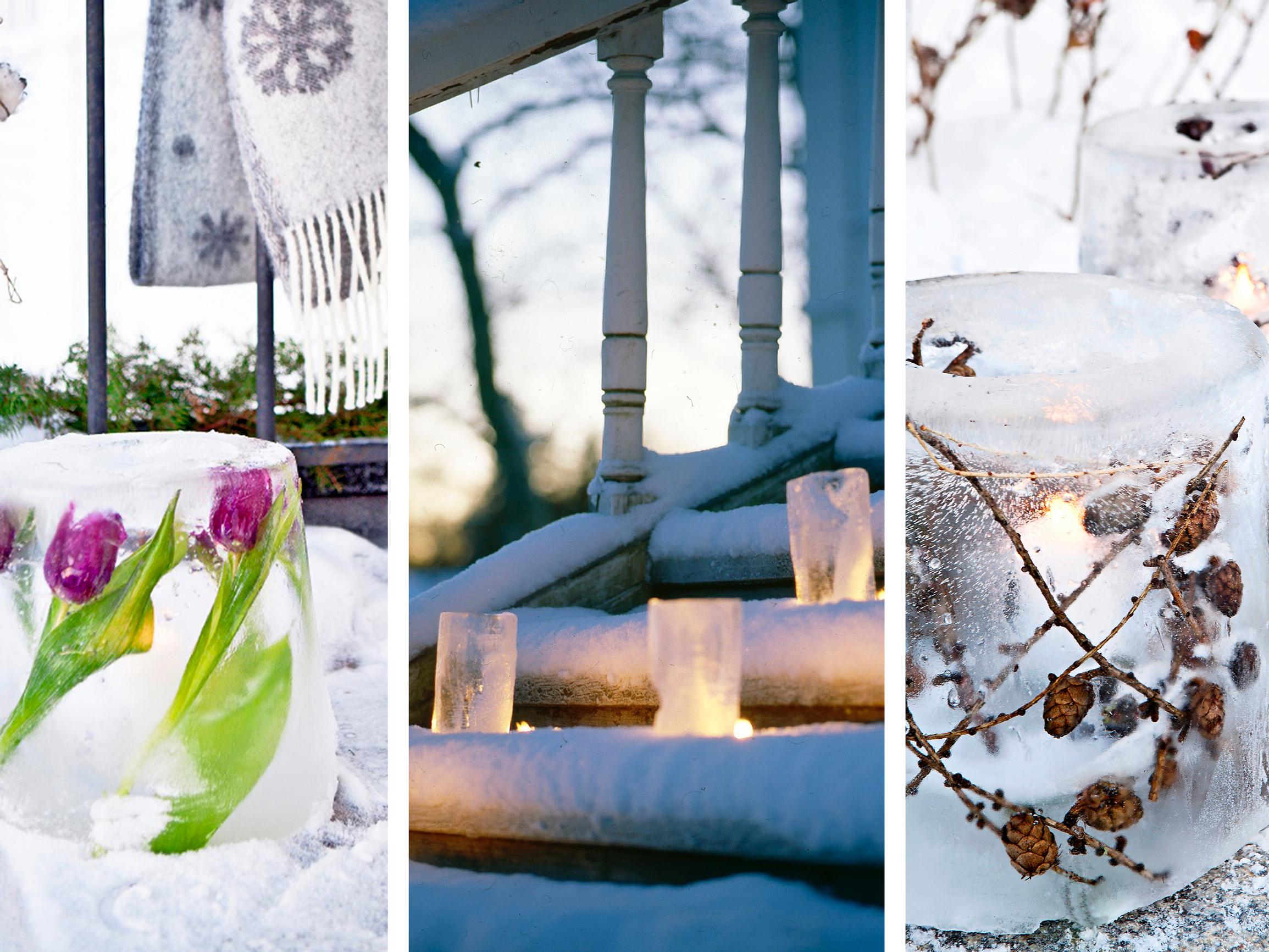 Jäälyhty valaisee talven kylmimmät illat – 9 tapaa, joilla teet jäisen pihakoristeen