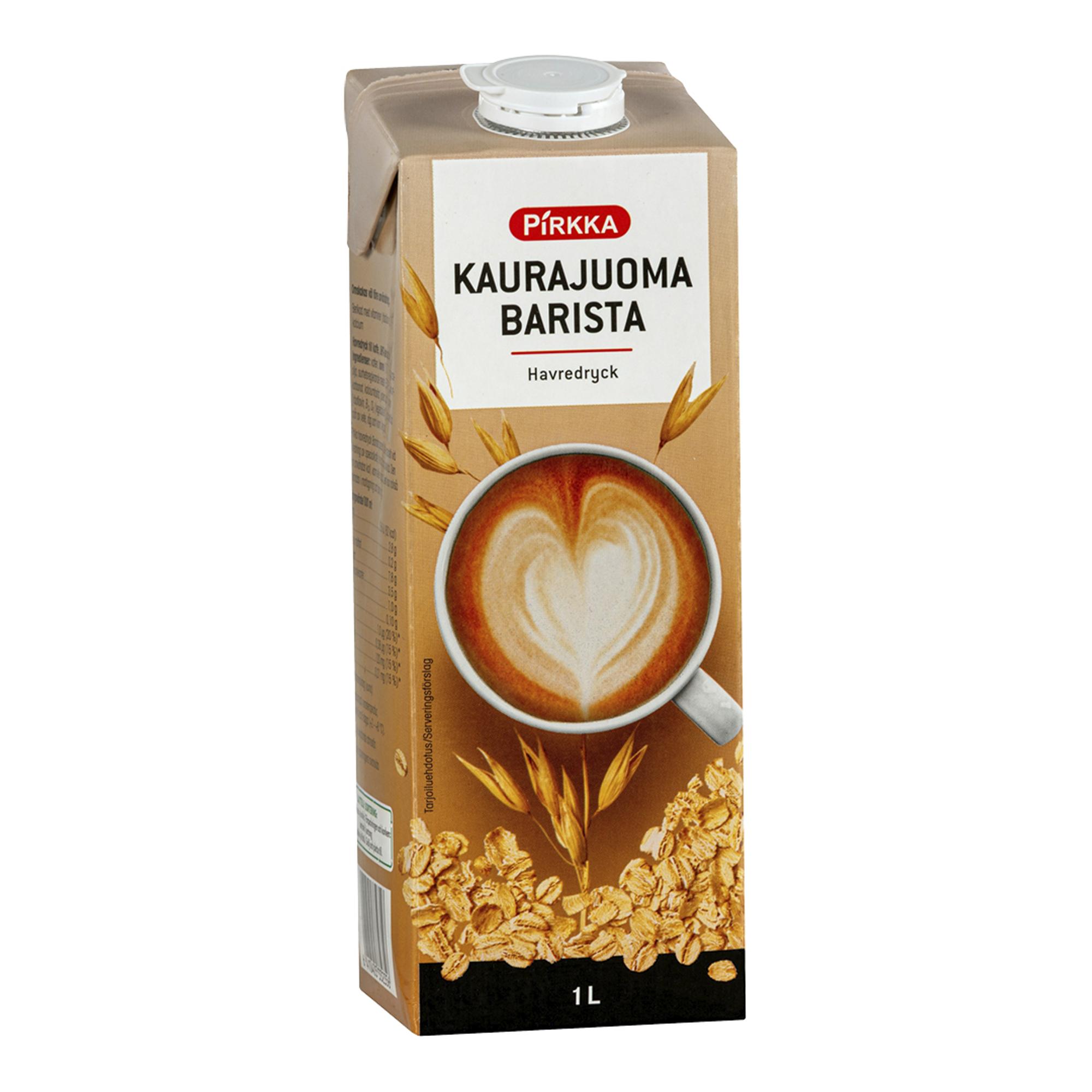 Pirkka kaurajuoma barista, 1,65 € / 1 litra.1