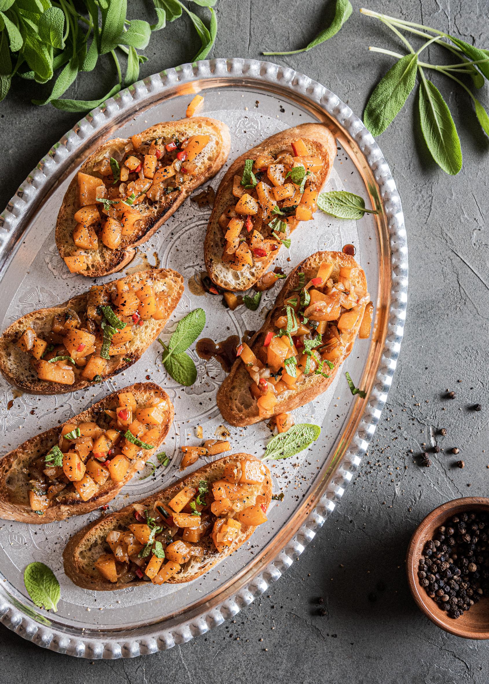 Kurpitsa-bruschetta
