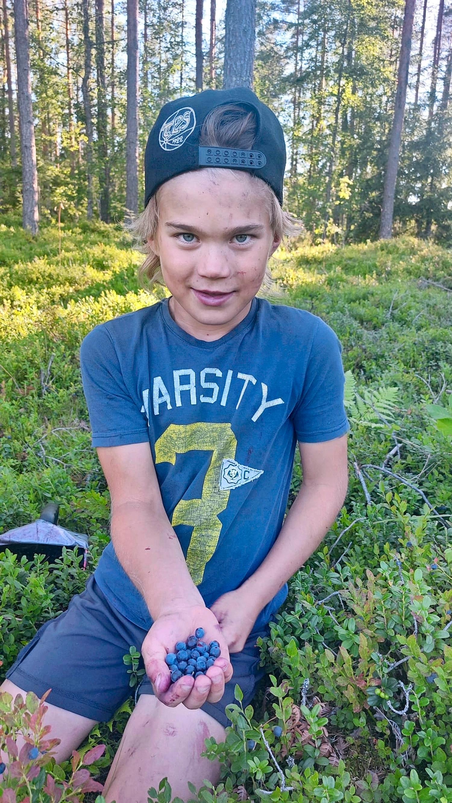 Eemil mustikkametsällä