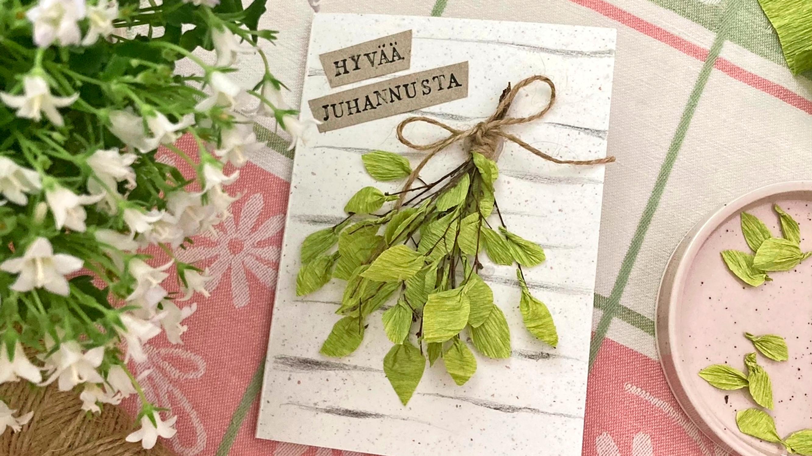 Sauna lämpiämään! Tee hauska kesäkortti, jossa komeilee (melkein oikea) vihta