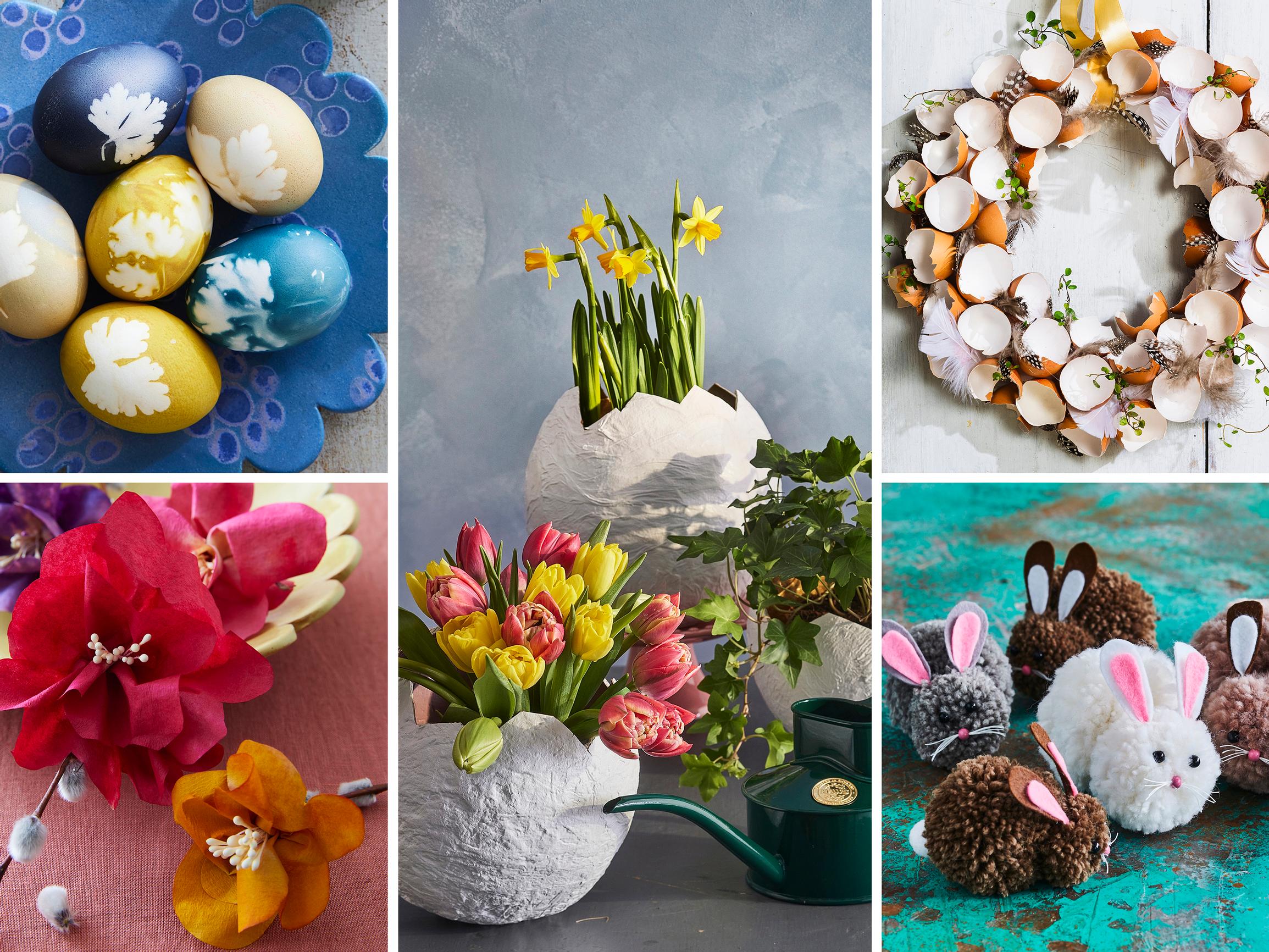 12 hauskaa ohjetta pääsiäiskoristeisiin – teetkö ensimmäisenä jättimunat vai söpöt tupsupuput?