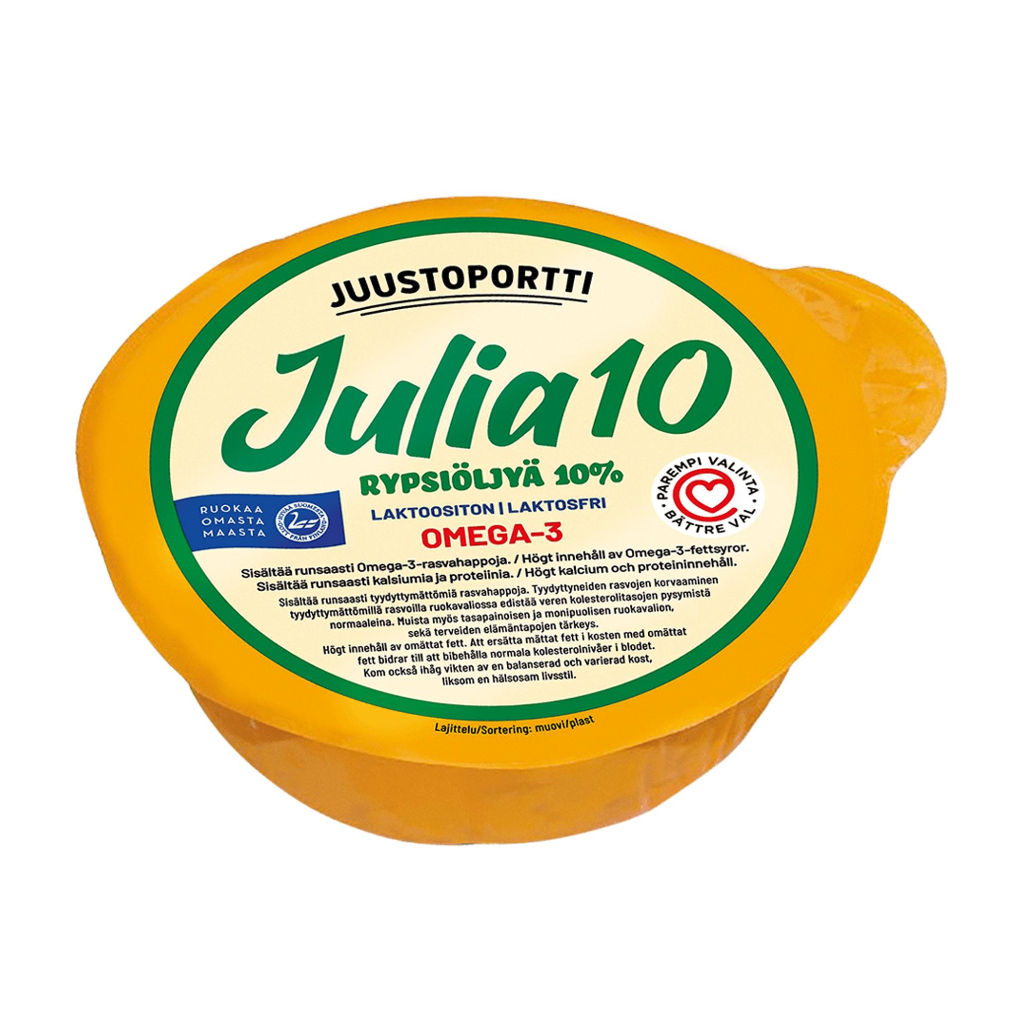 Juustoportti Julia rypsiöljyvalmiste 10 % 410 g Hinta 8,99 €/kpl