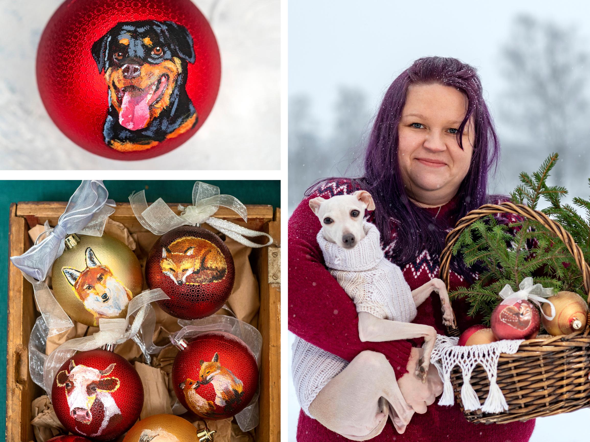 Marianne ikuistaa rakkaat lemmikit kuusenkoristeisiin: ”Ensimmäiset muotokuvamallit löytyivät kotoa”