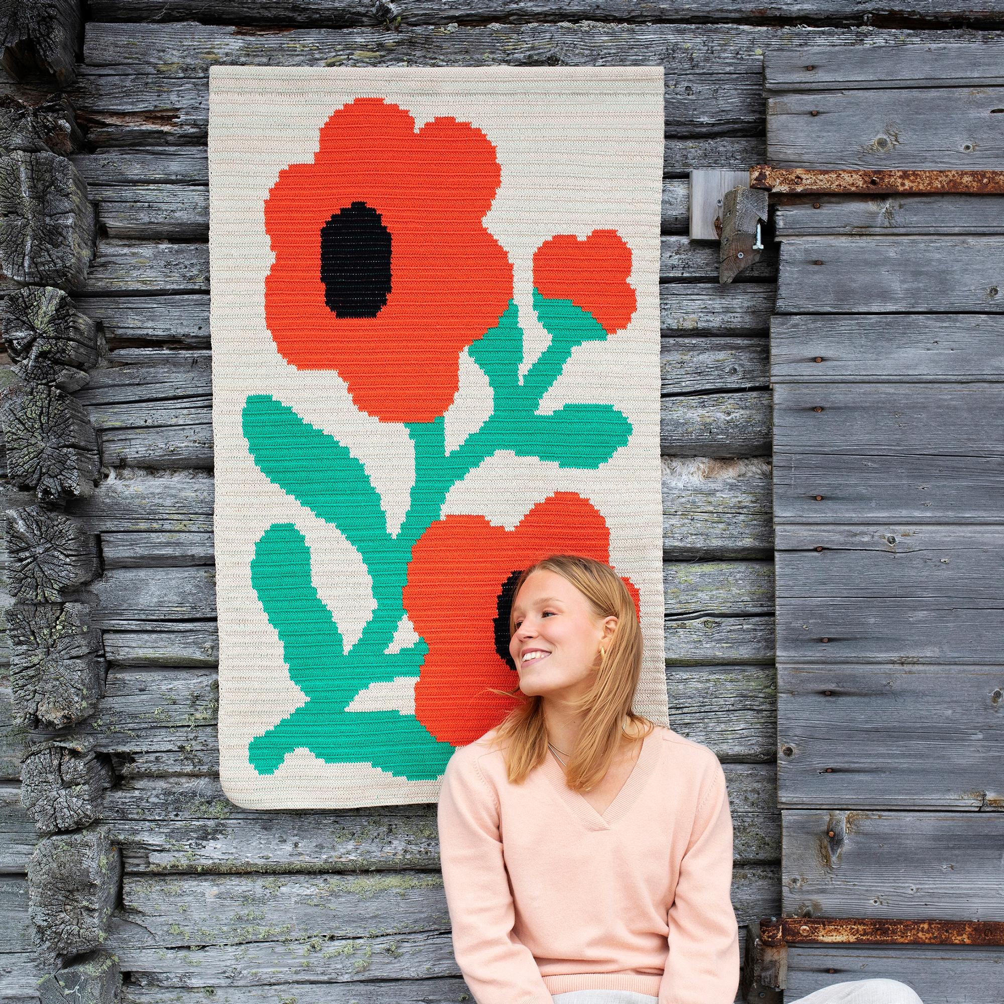 Virkkaa vuokkoja seinälle! Moderni Anemone-raanu valmistuu Molla Millsin ohjeella