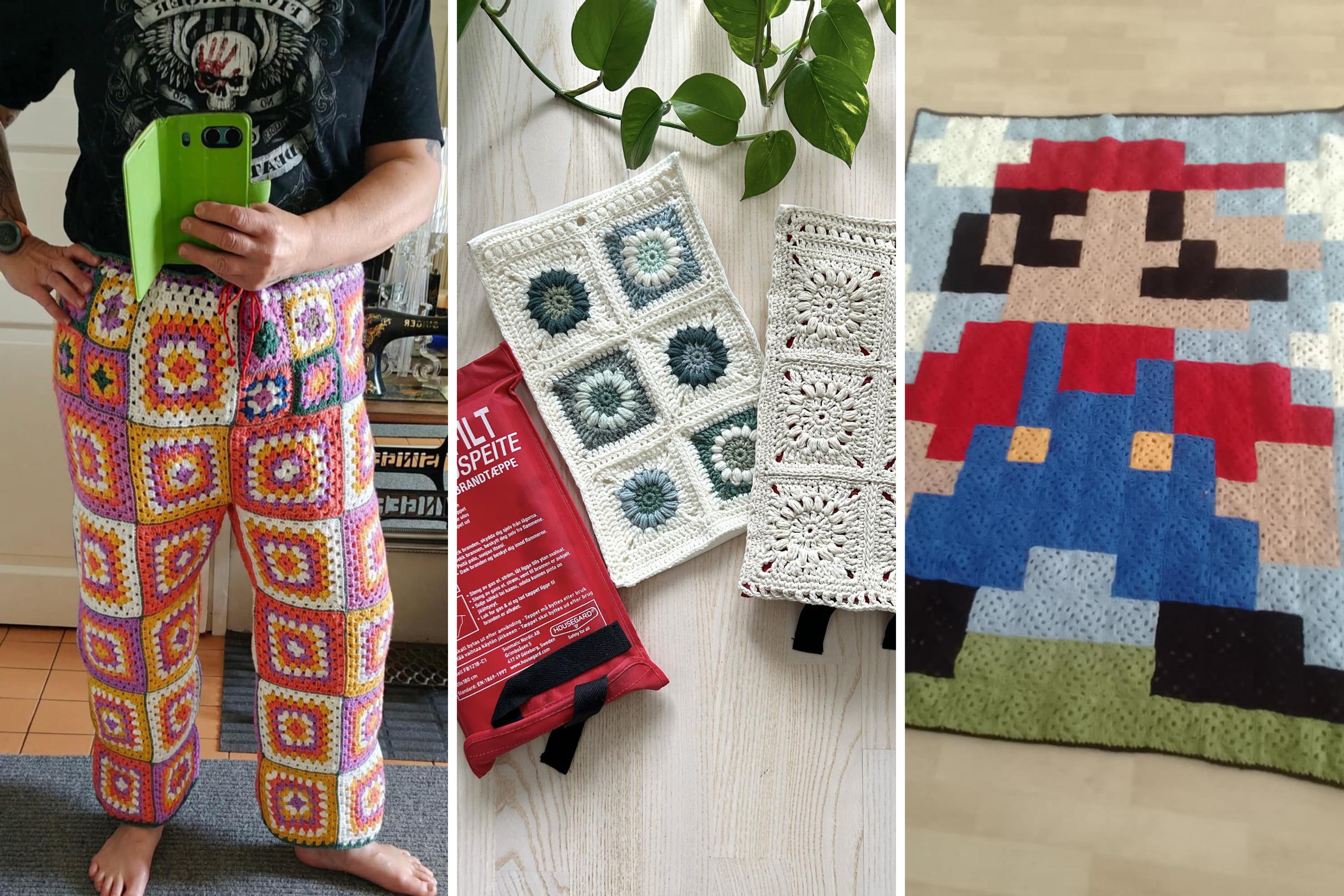 Tästä virkkausklassikosta on vaikka mihin! Kokosimme lukijoiden kekseliäimmät ideat isoäidinneliöistä