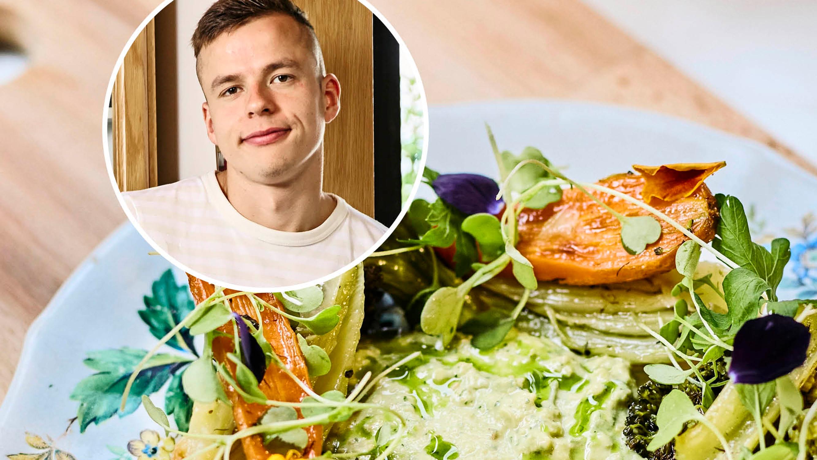Yrttihummus on kasviskokki Elias Pusan vartissa valmis bravuuri – tarjoile paahdetun leivän ja grillattujen kasvisten kera