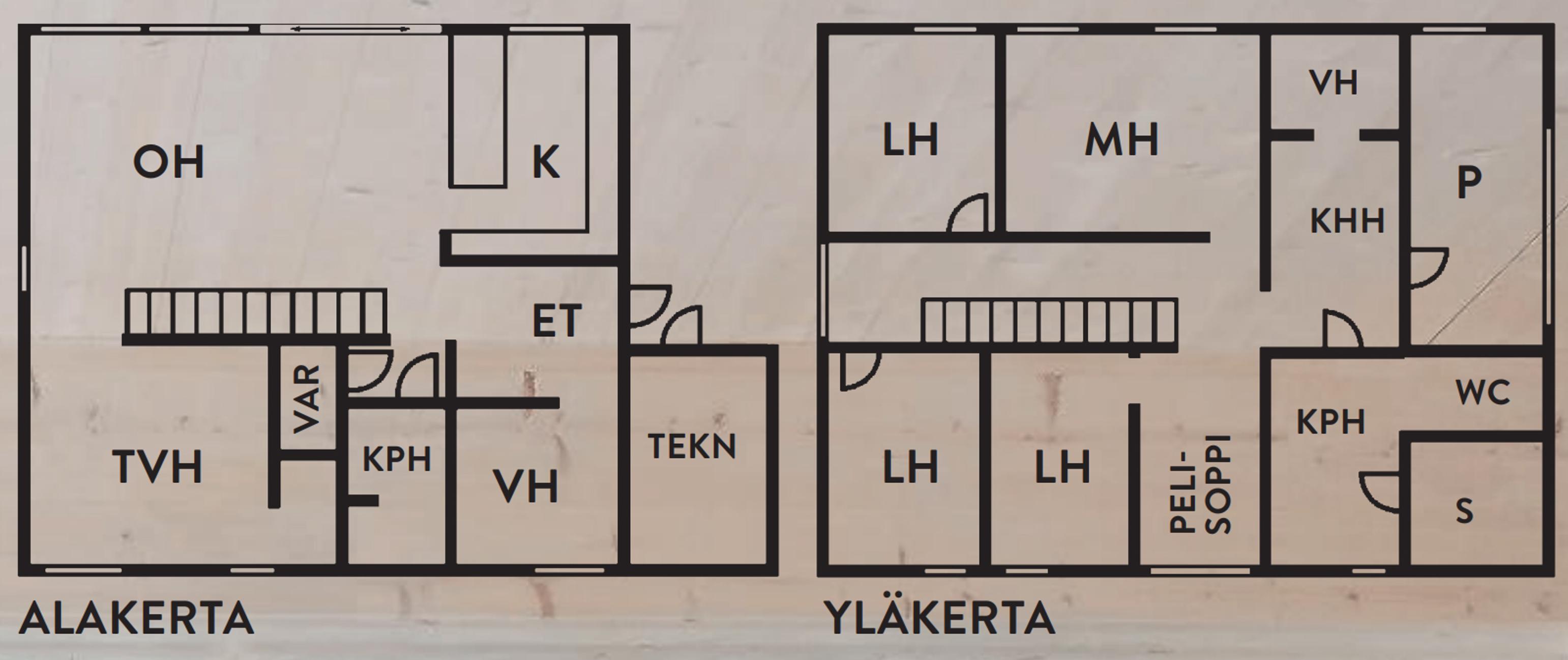 Tapani Takkusen suunnitteleman CLT-talon pohjapiirros