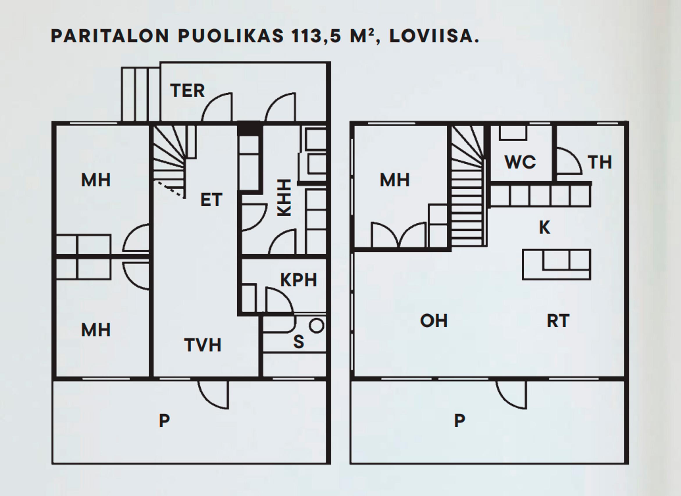 Loviisan asuntomessujen kohde 3 Iso maininki, pohjapiirros