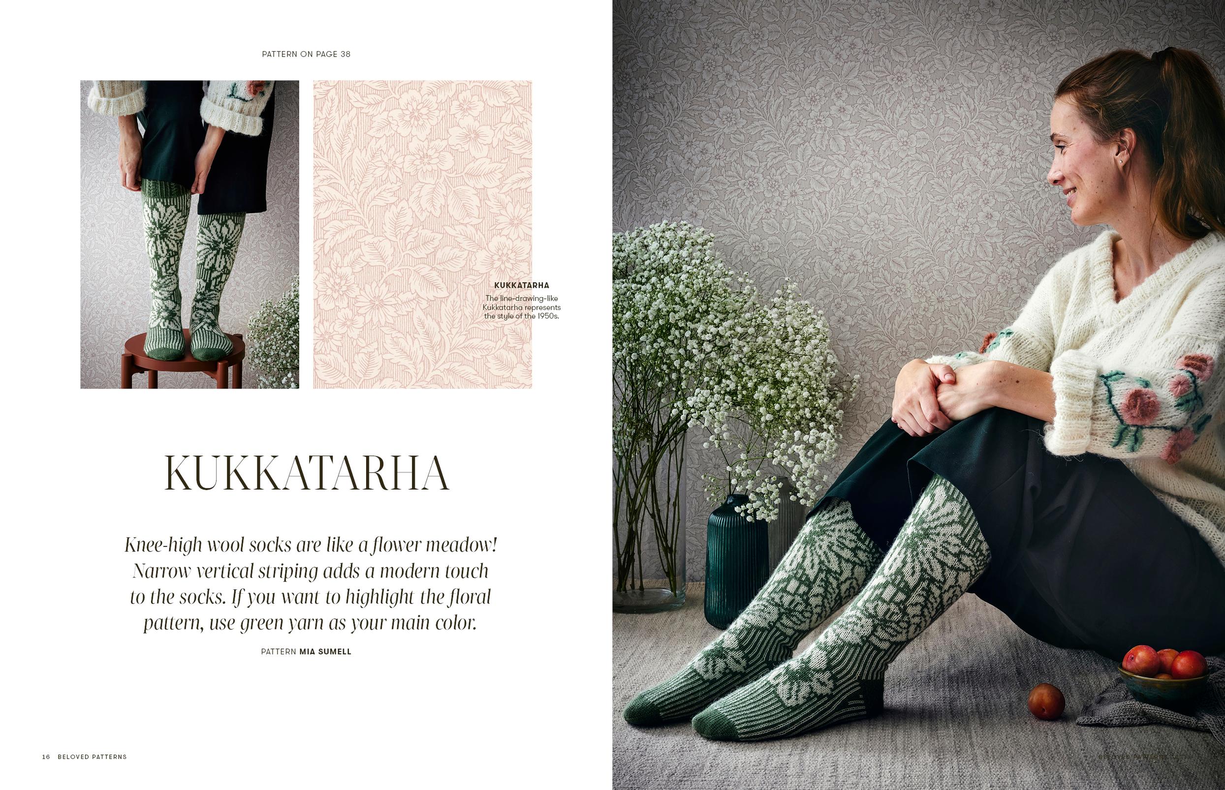 Kukkatarha socks, design by Mia Sumell.