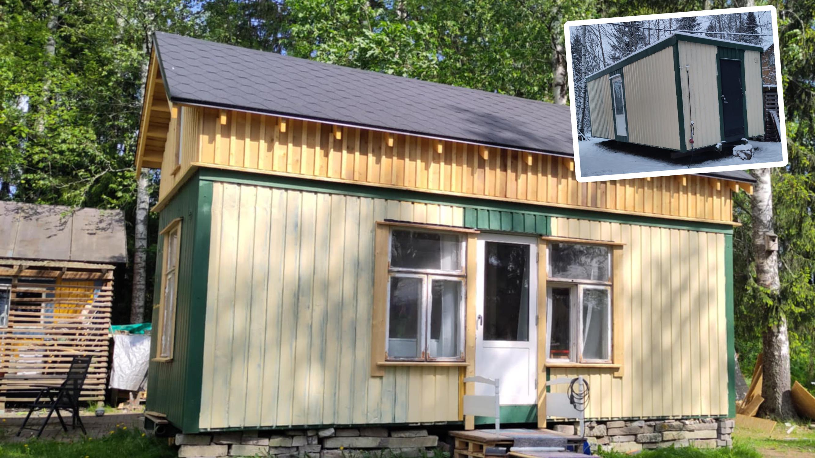 Uskoisitko homeiseksi toimistokontiksi? Aamun ja Antin 25 neliön minitalo ratkaisi nerokkaasti kodin tilapulan