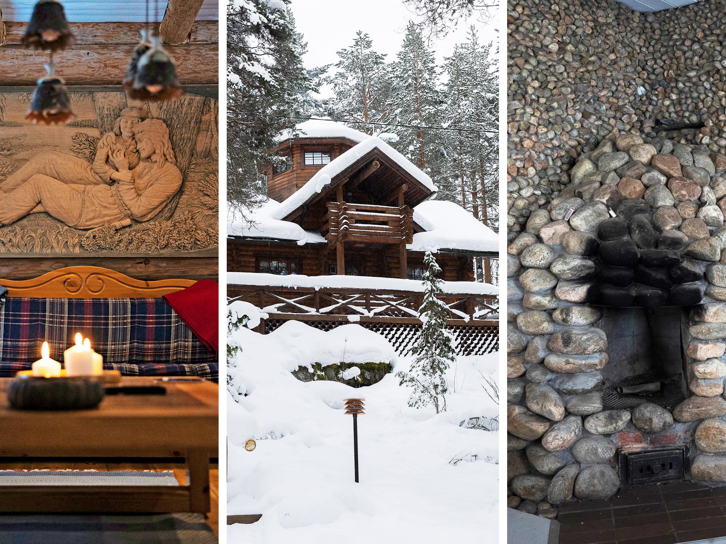 Huh, mikä hirsimökki! 15 vuoden urakassa Pentti rakensi taloon tornin, kulkusillan ja takan luonnonkivistä